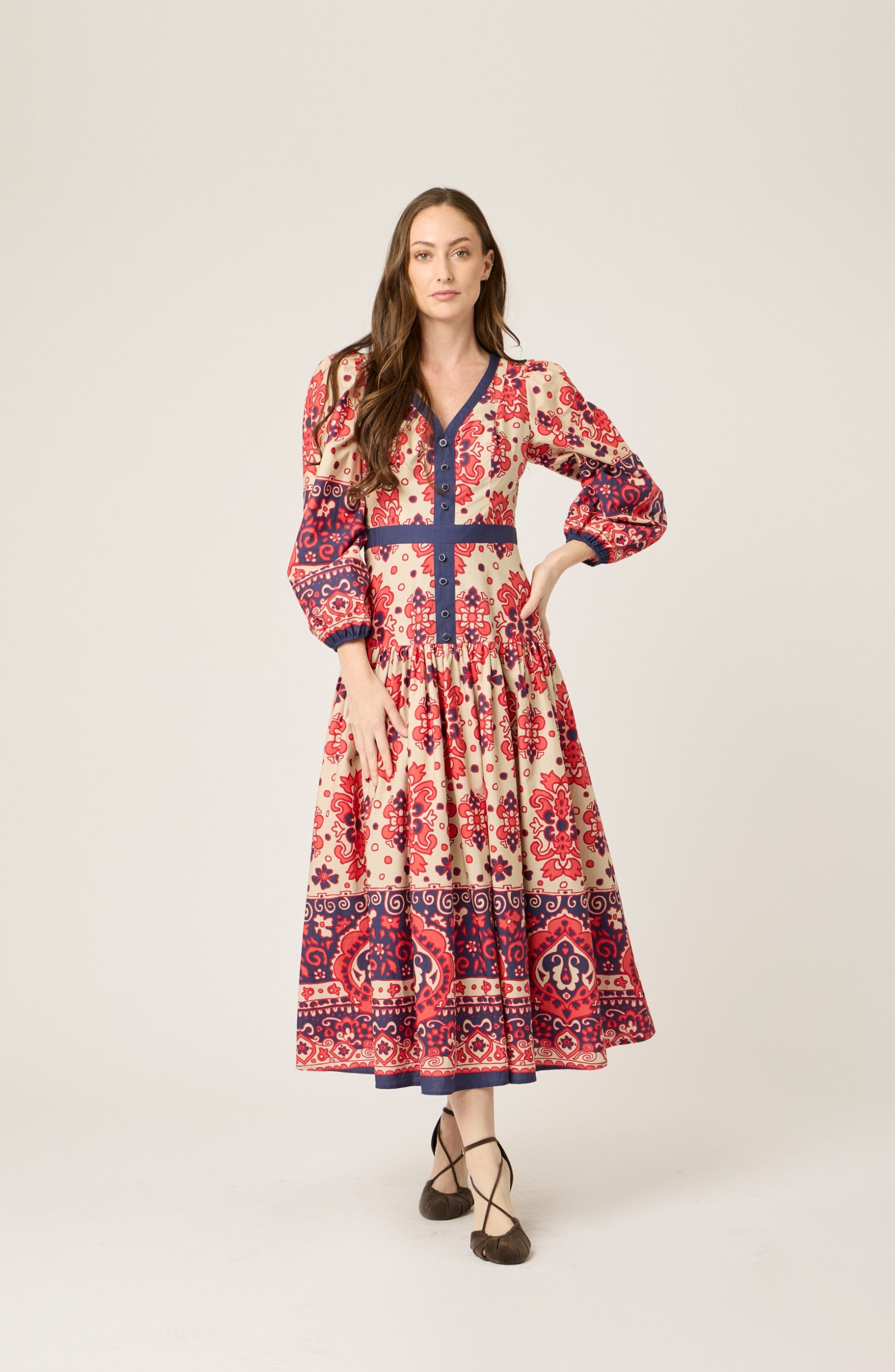 Regina Dress | Scarf Print