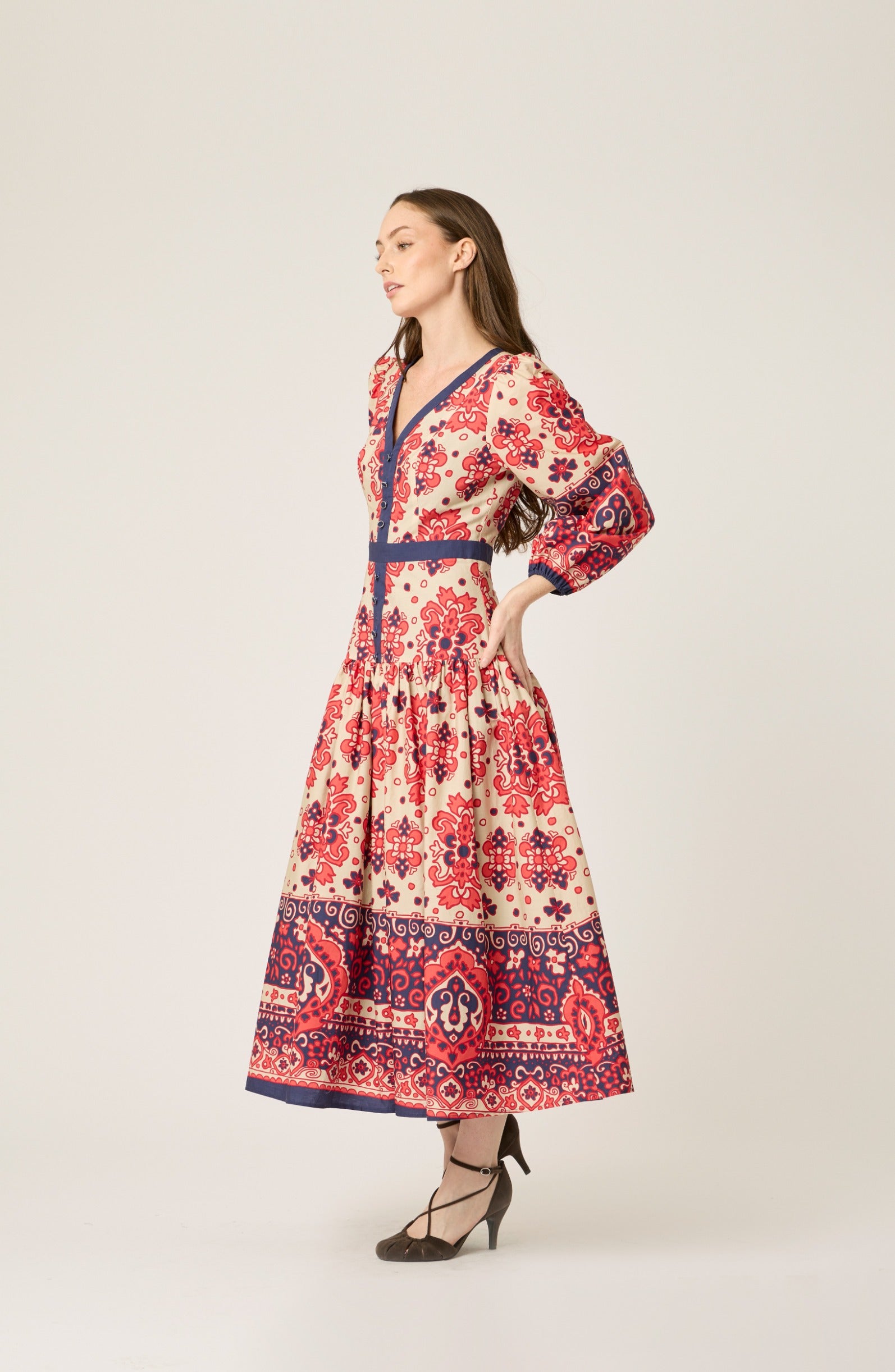 Regina Dress | Scarf Print