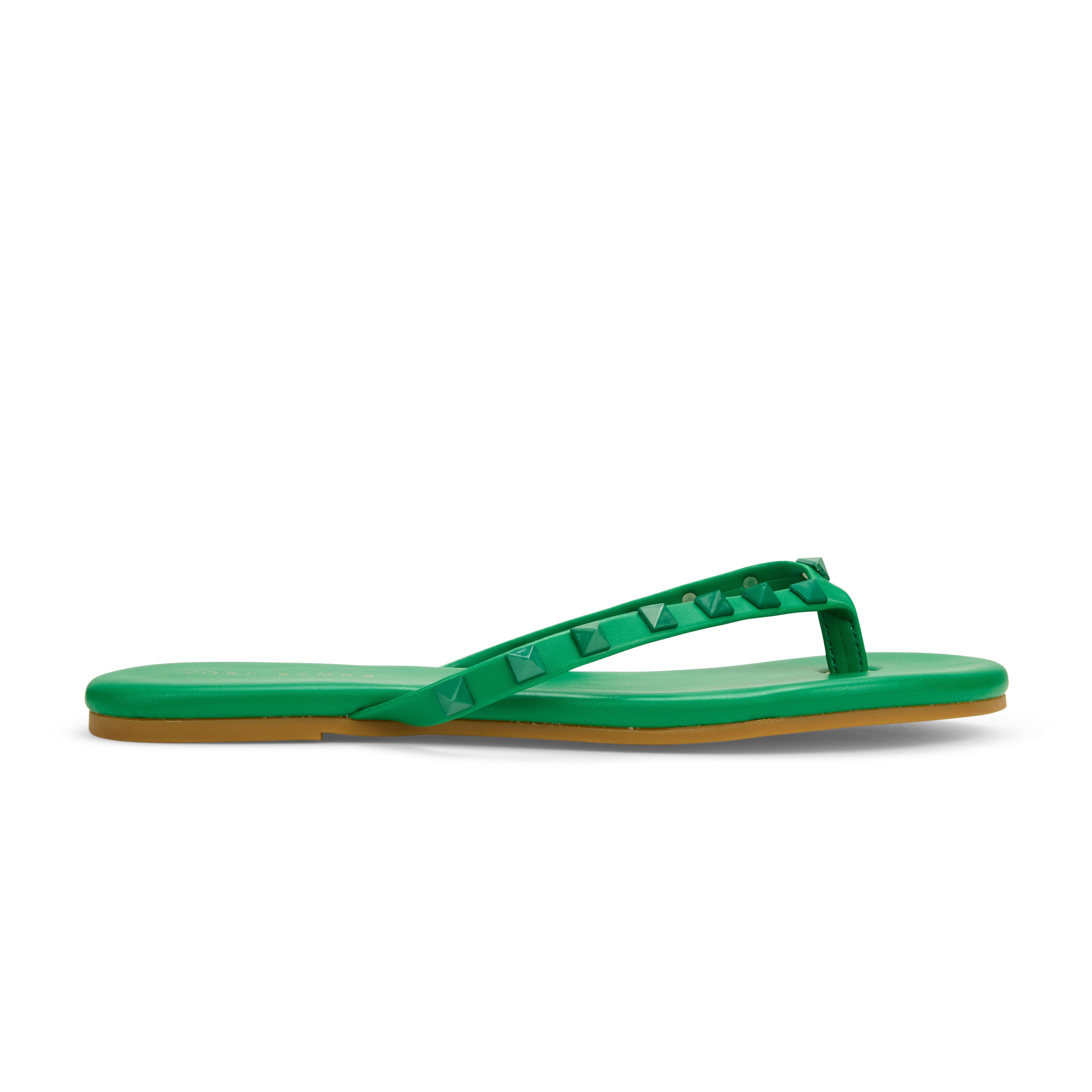 Rivington Stud Flip Flop in Green - Yosi Samra  - Women's Sandals