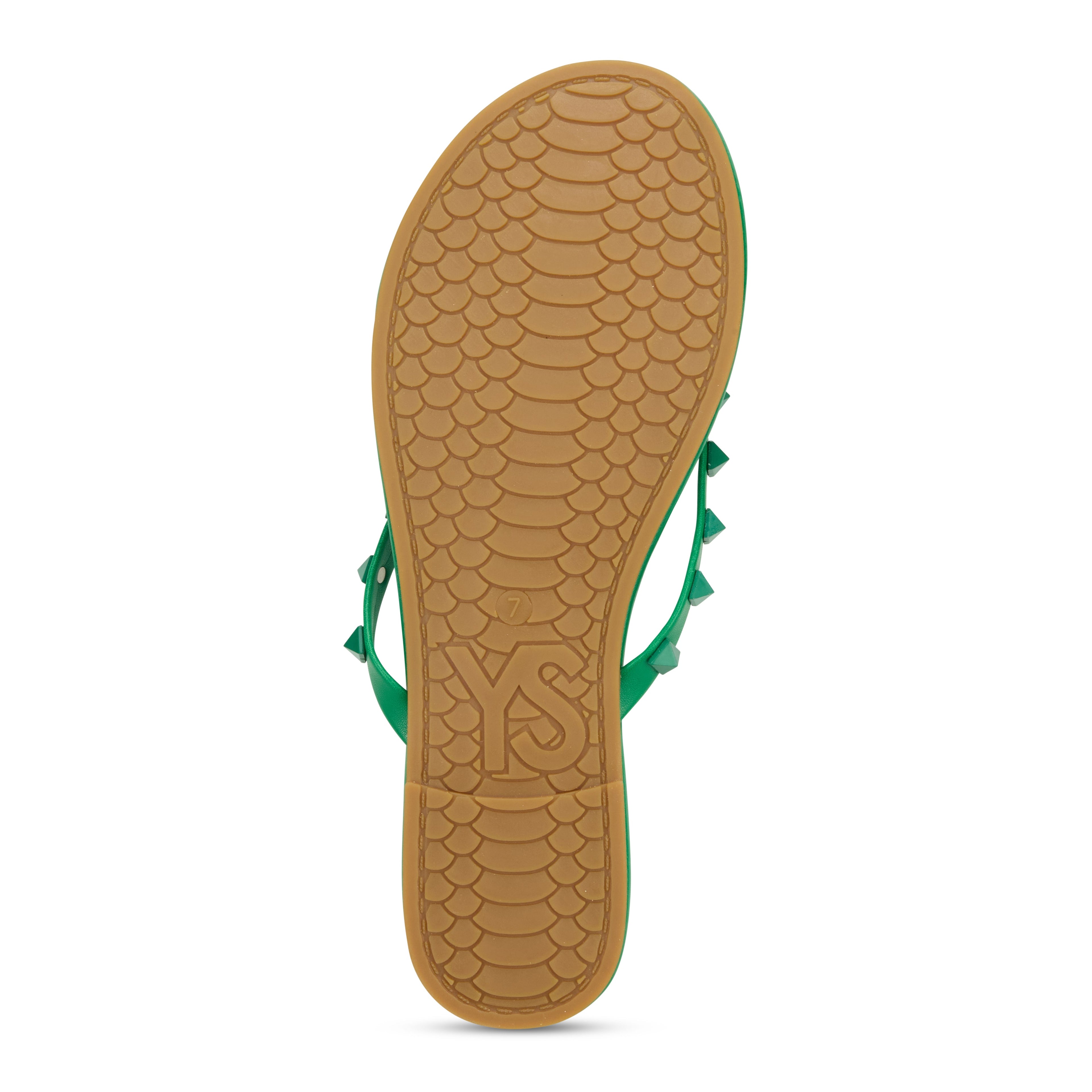 Rivington Stud Flip Flop in Green - Yosi Samra  - Women's Sandals