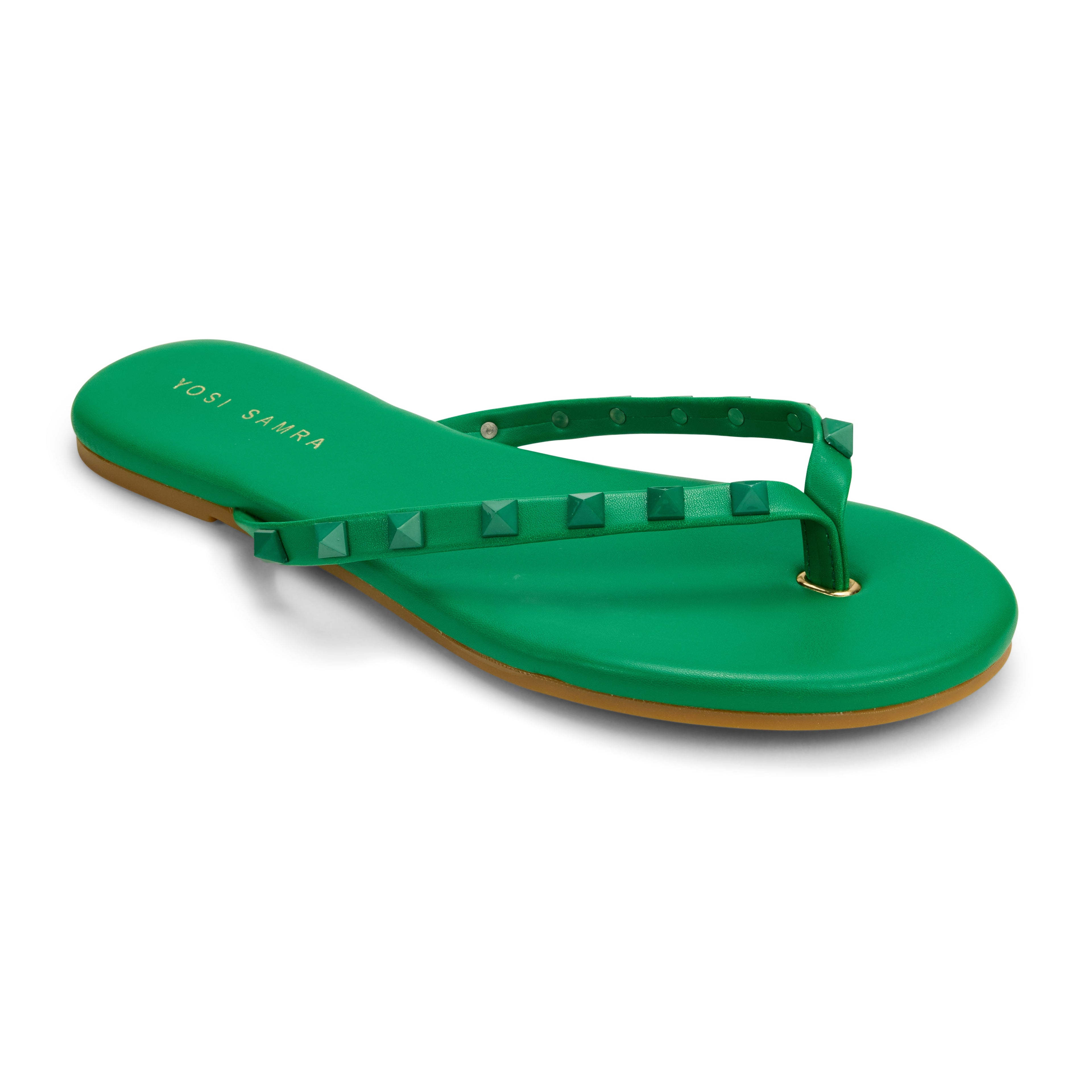 Rivington Stud Flip Flop in Green - Yosi Samra  - Women's Sandals