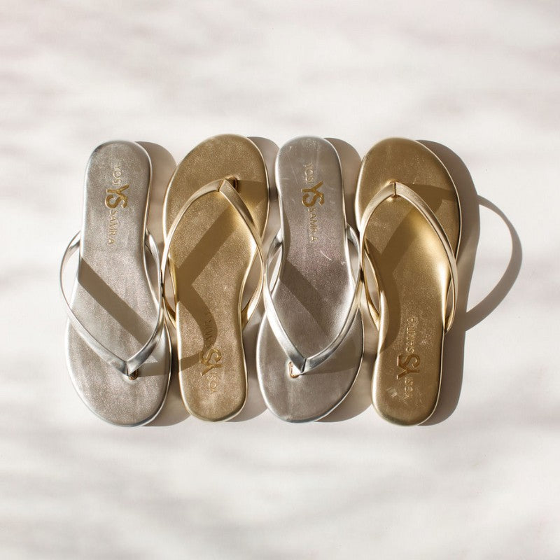 Rivington Flip Flop in Gold - Yosi Samra  - Women's Sandals