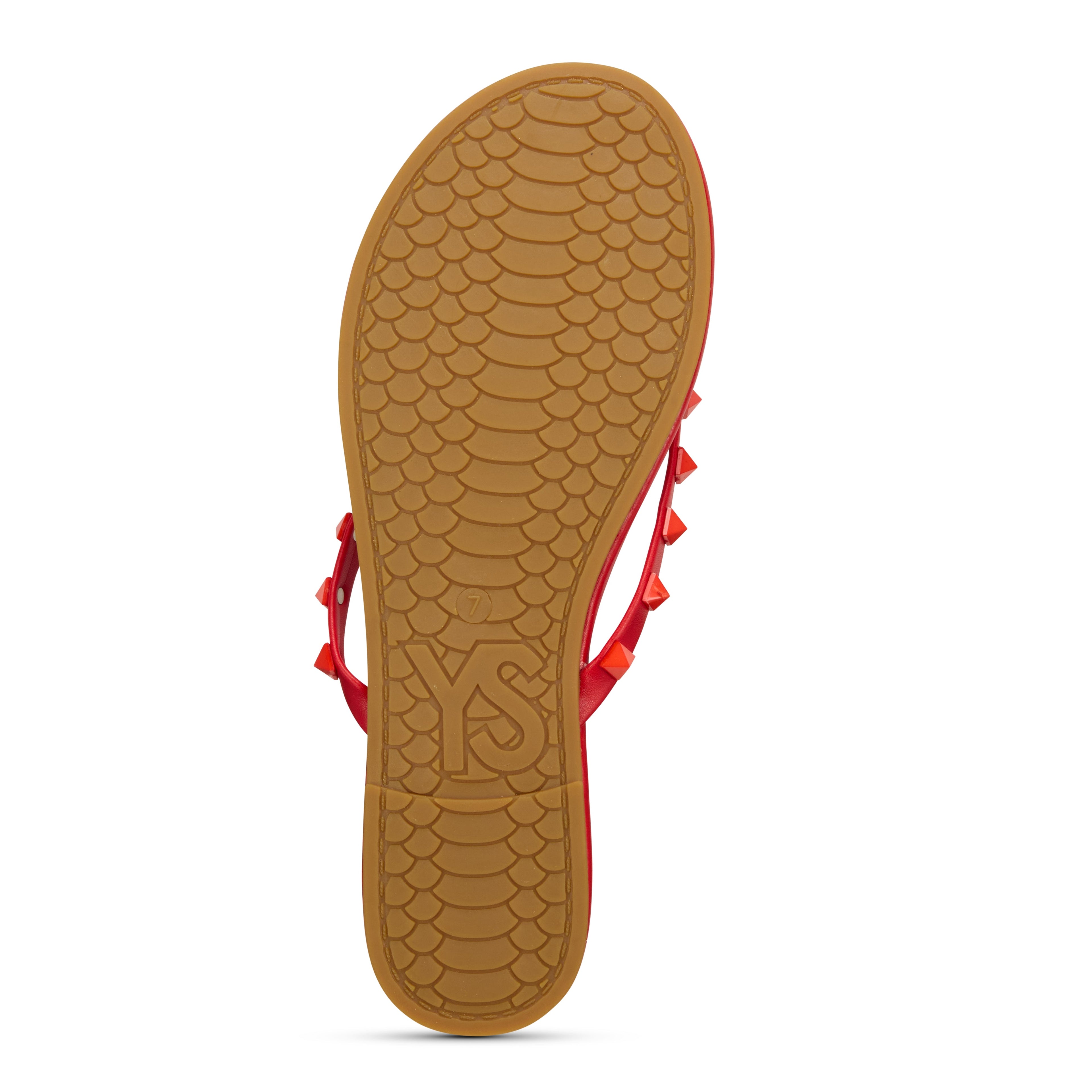 Rivington Stud Flip Flop in Red - Yosi Samra  - Women's Sandals