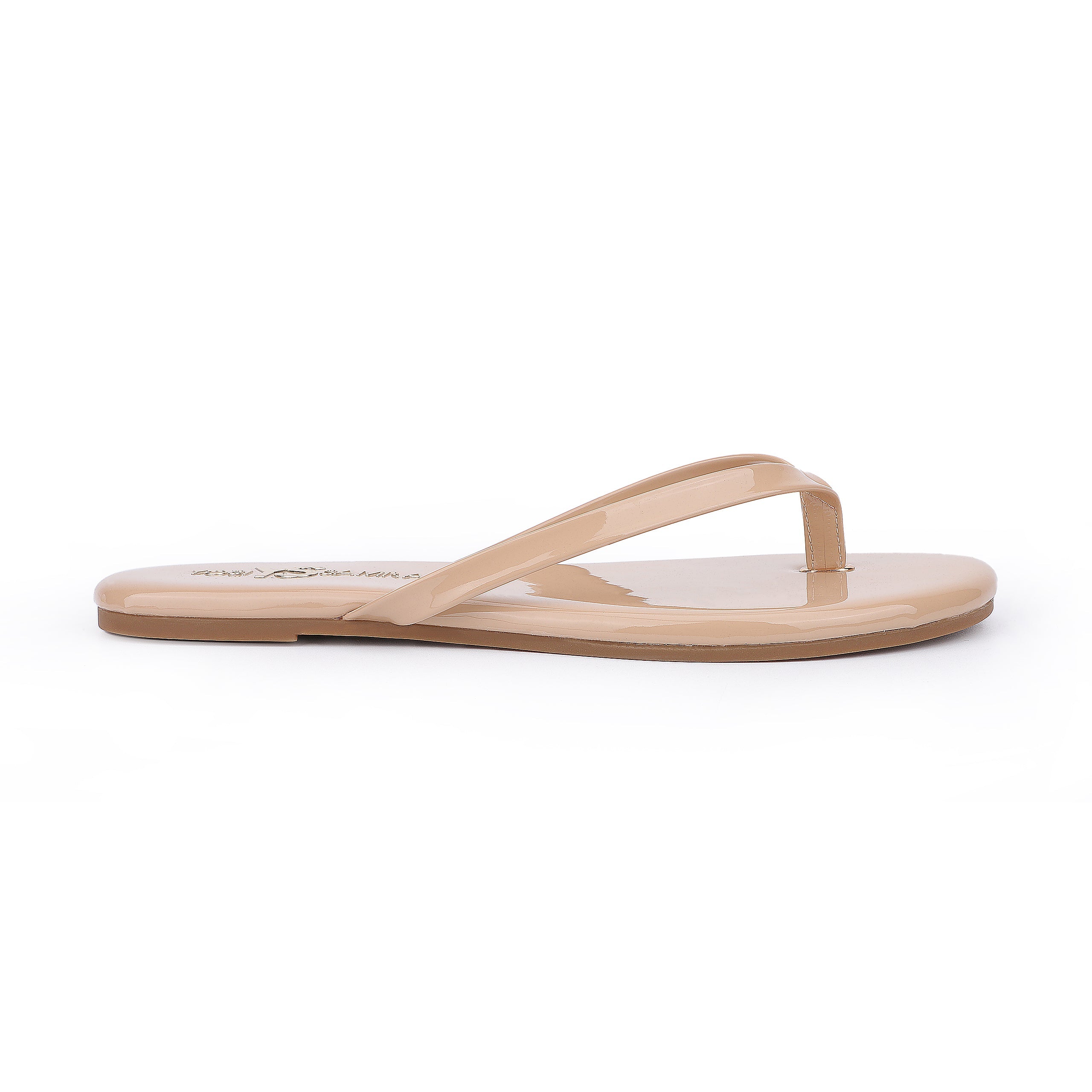 Rivington Flip Flop in Nude Patent - Yosi Samra  - Women's Sandals