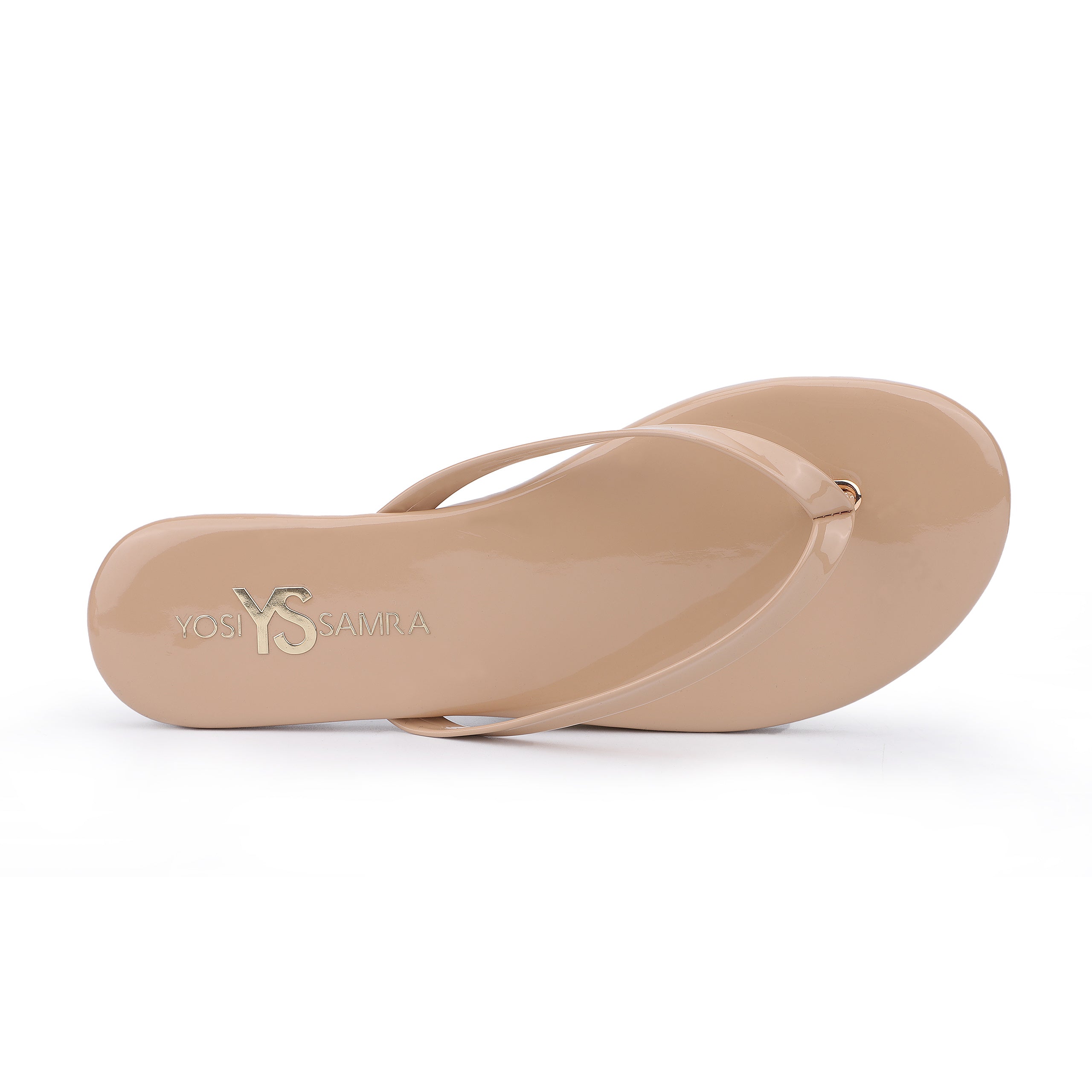 Rivington Flip Flop in Nude Patent - Yosi Samra  - Women's Sandals