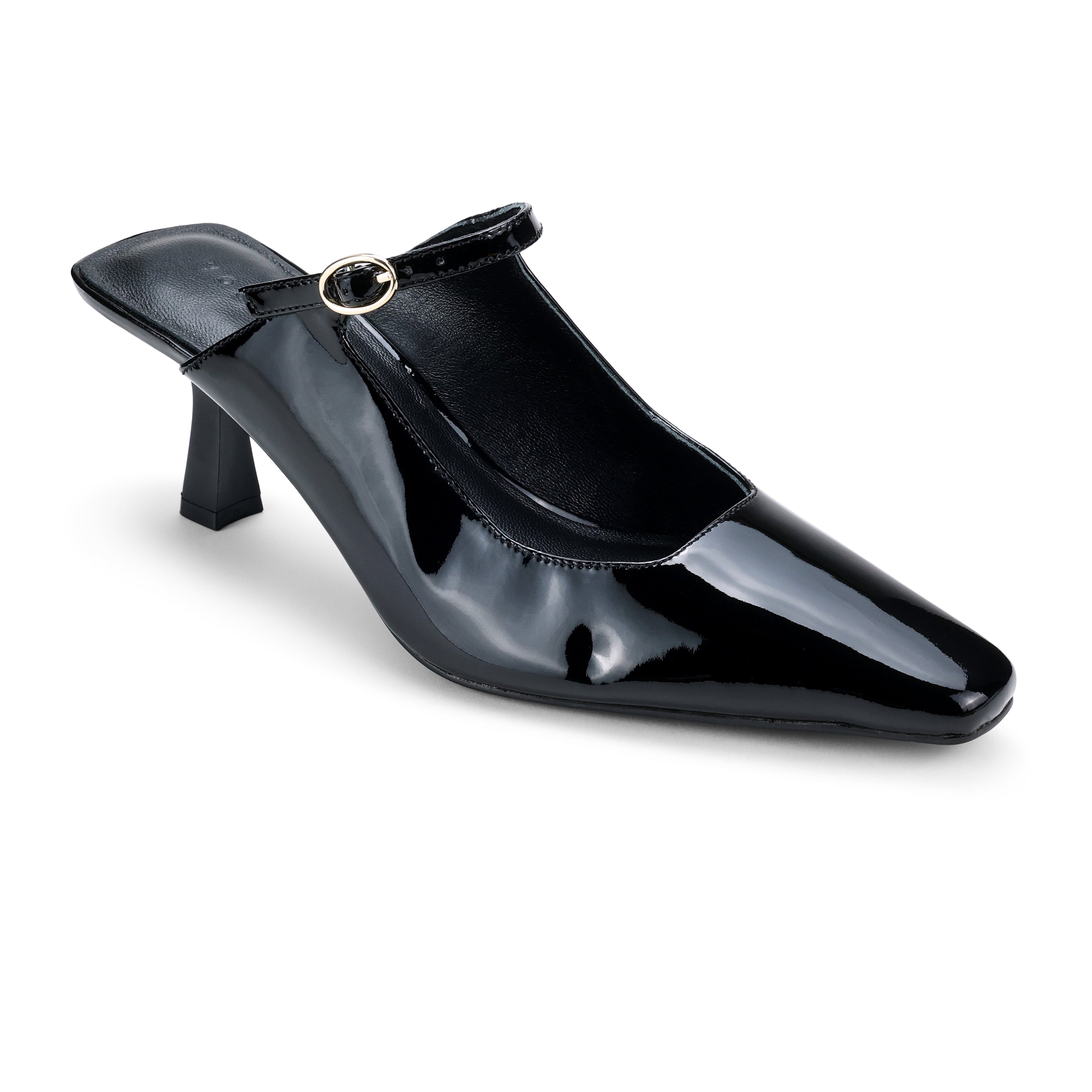 Ryder Heel in Black Patent Leather - Yosi Samra  - Women's Heels