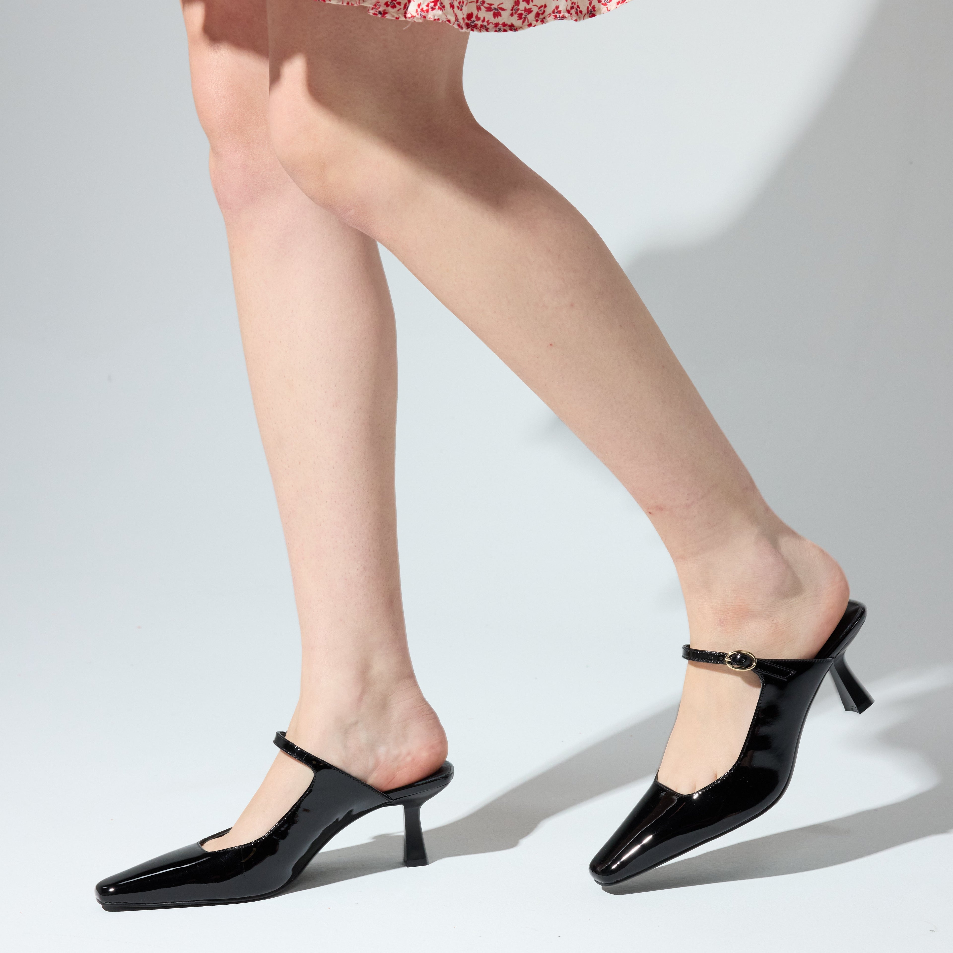 Ryder Heel in Black Patent Leather - Yosi Samra  - Women's Heels