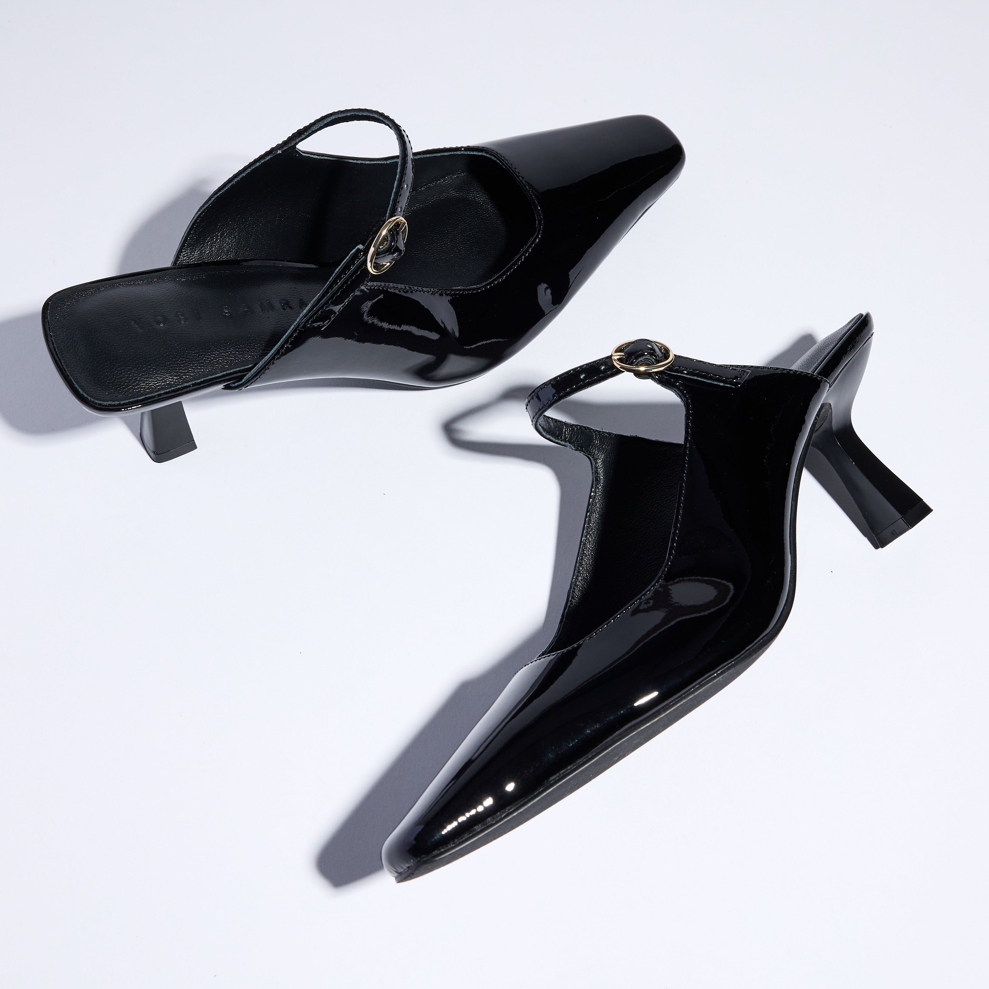 Ryder Heel in Black Patent Leather - Yosi Samra  - Women's Heels