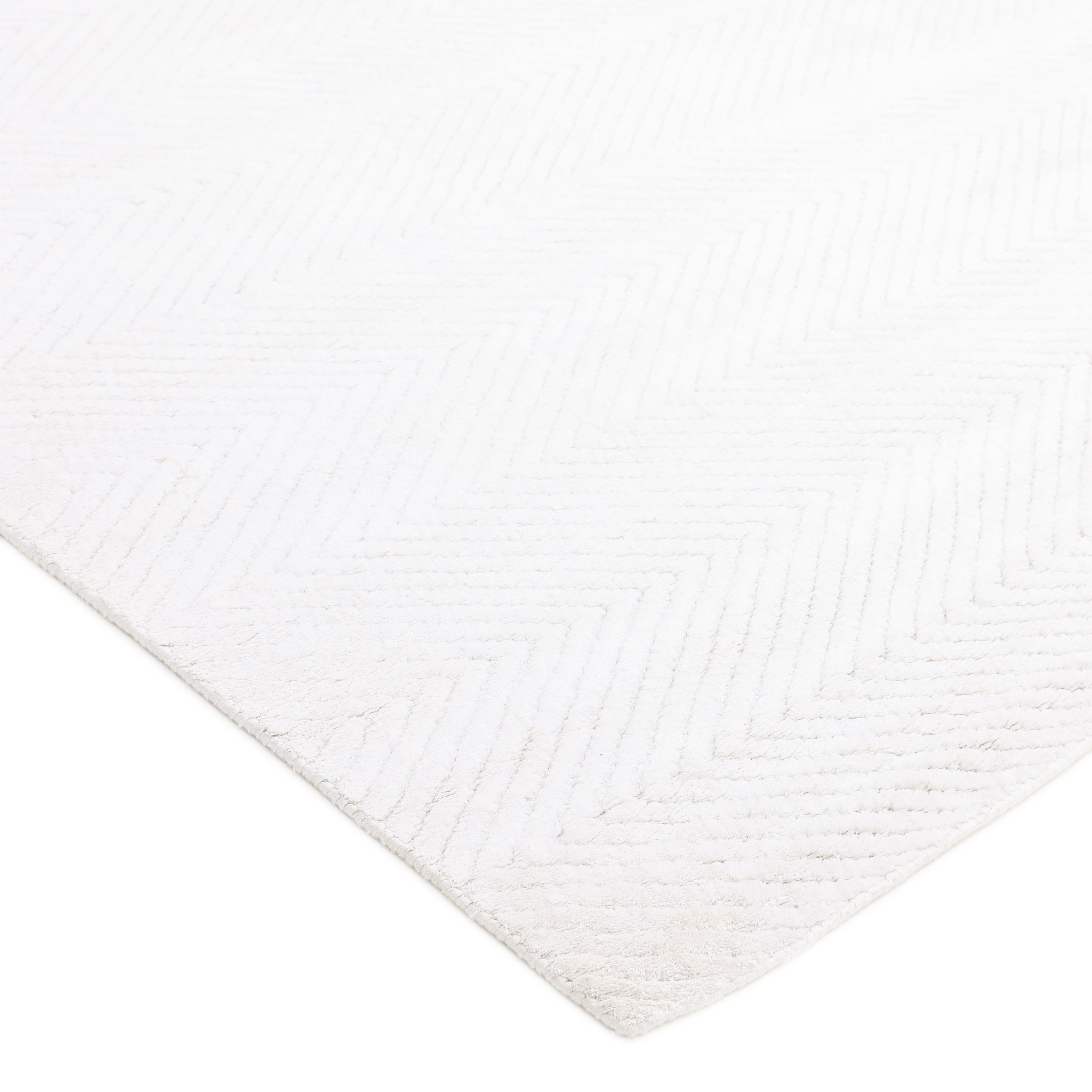 Chevelle Hand-Loomed Contemporary Chevron Ivory Area Rug