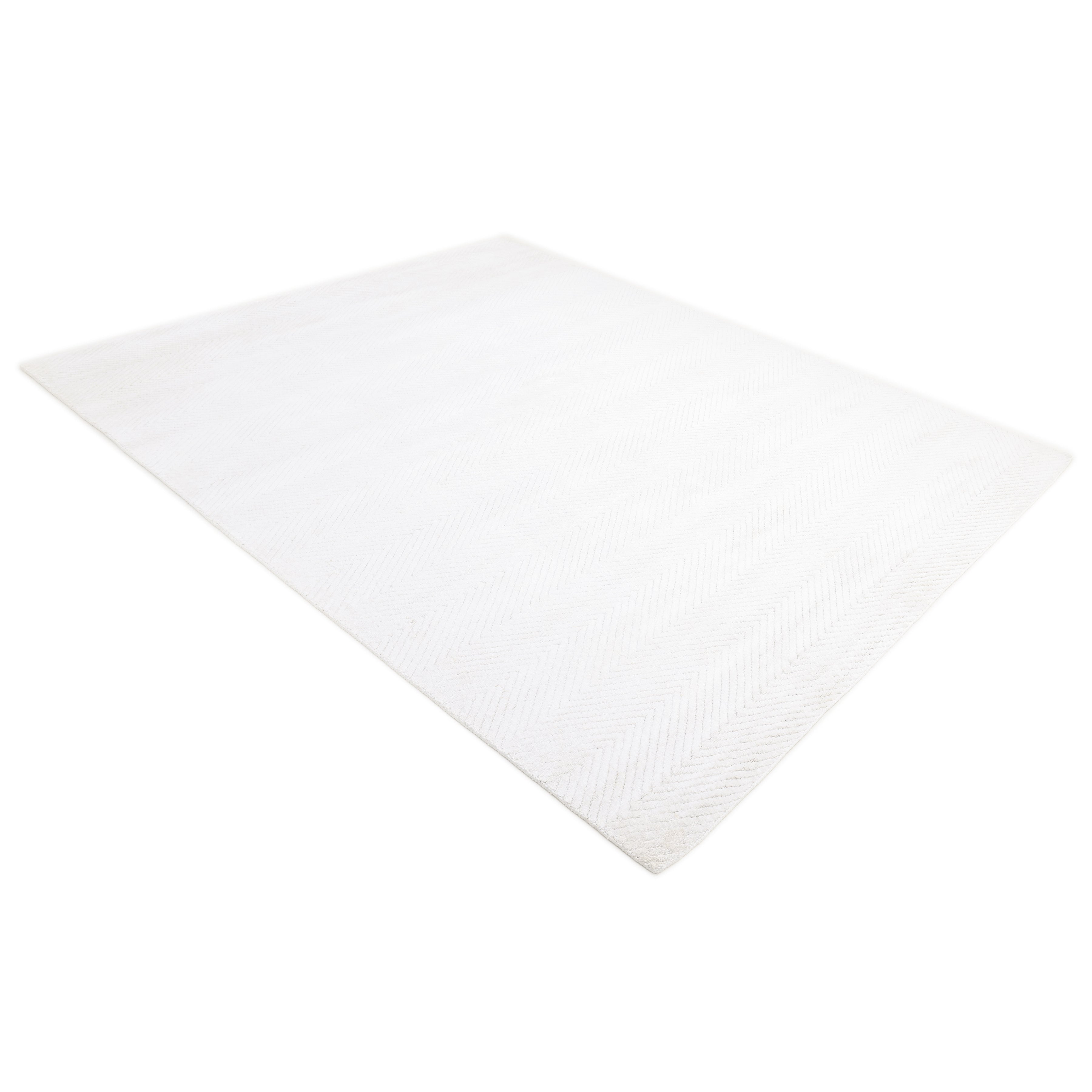 Chevelle Hand-Loomed Contemporary Chevron Ivory Area Rug