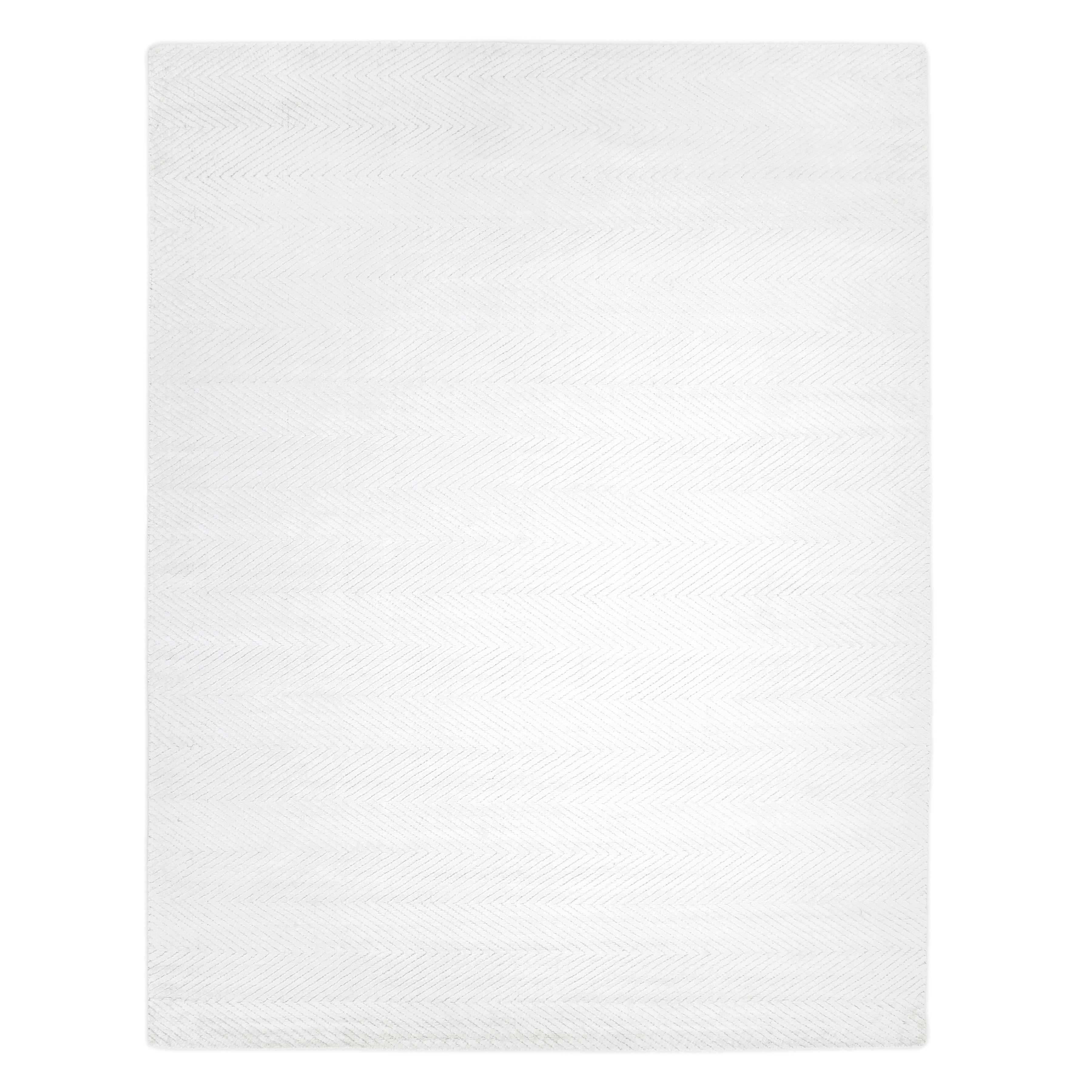 Chevelle Hand-Loomed Contemporary Chevron Ivory Area Rug