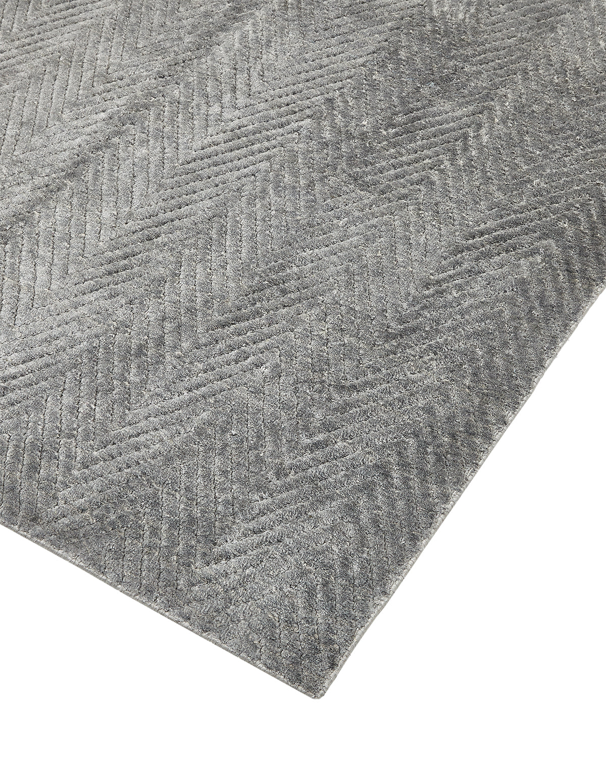 Chevelle Hand-Loomed Contemporary Chevron Gray Area Rug