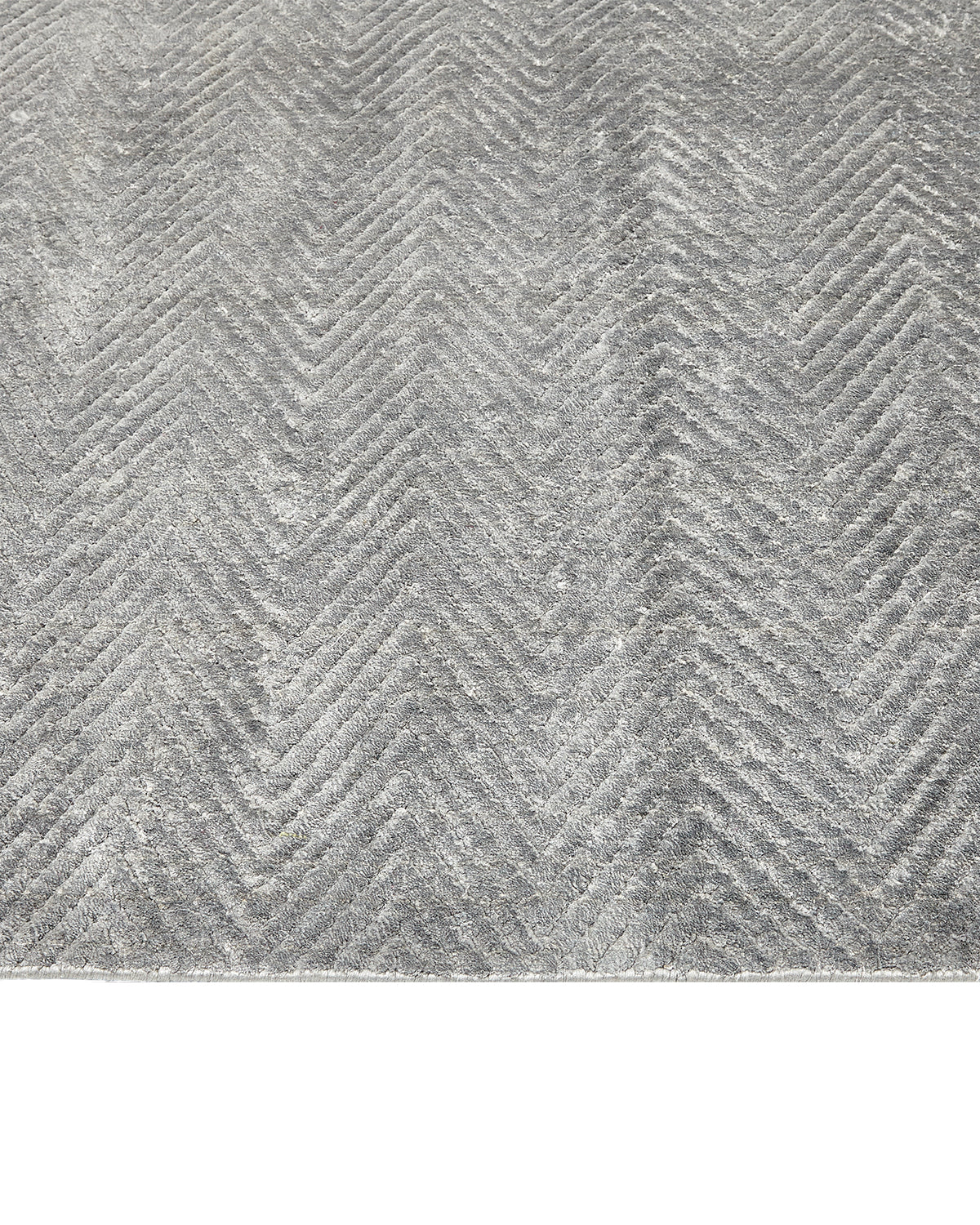 Chevelle Hand-Loomed Contemporary Chevron Gray Area Rug