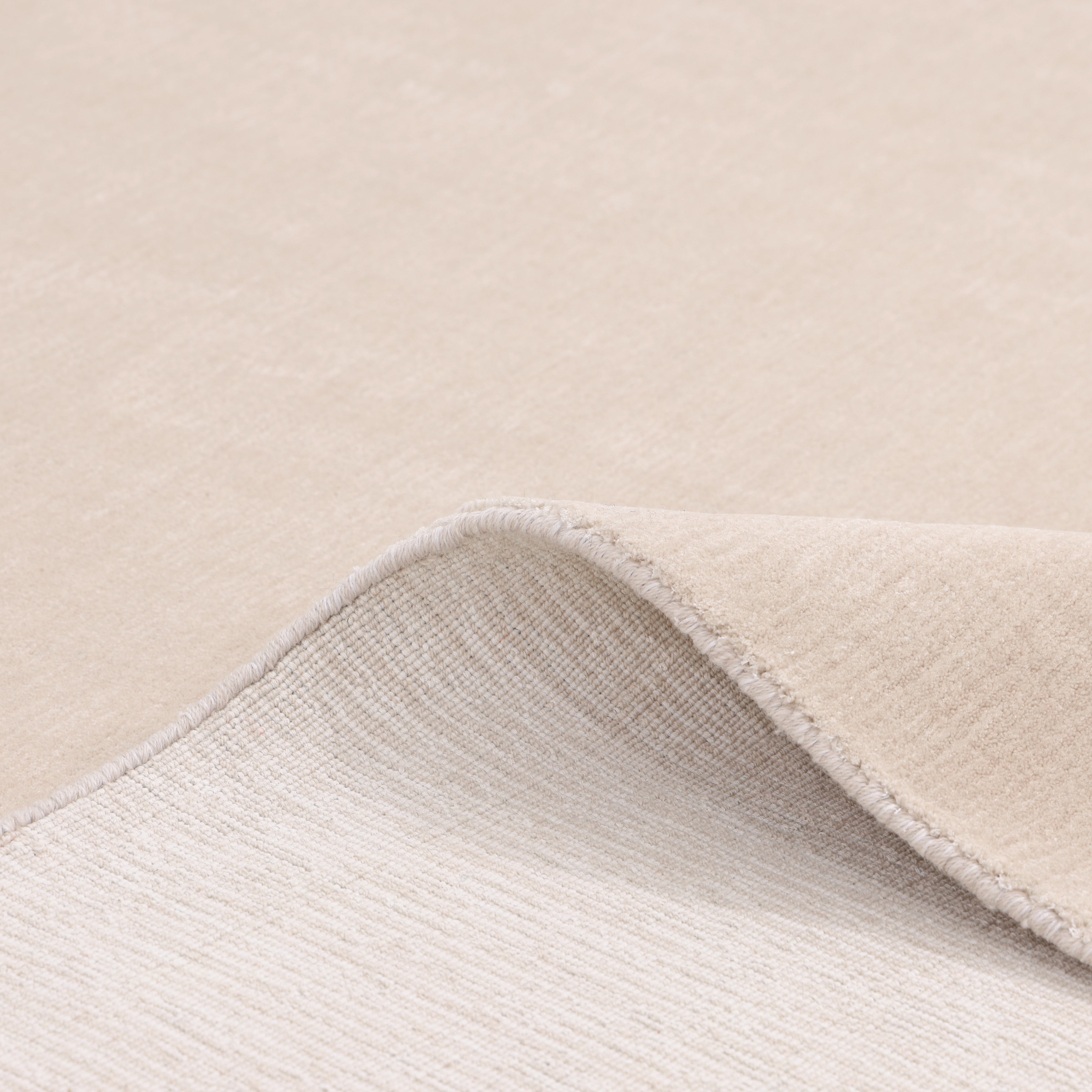 Lodhi Hand-Loomed Contemporary Solid Beige Area Rug