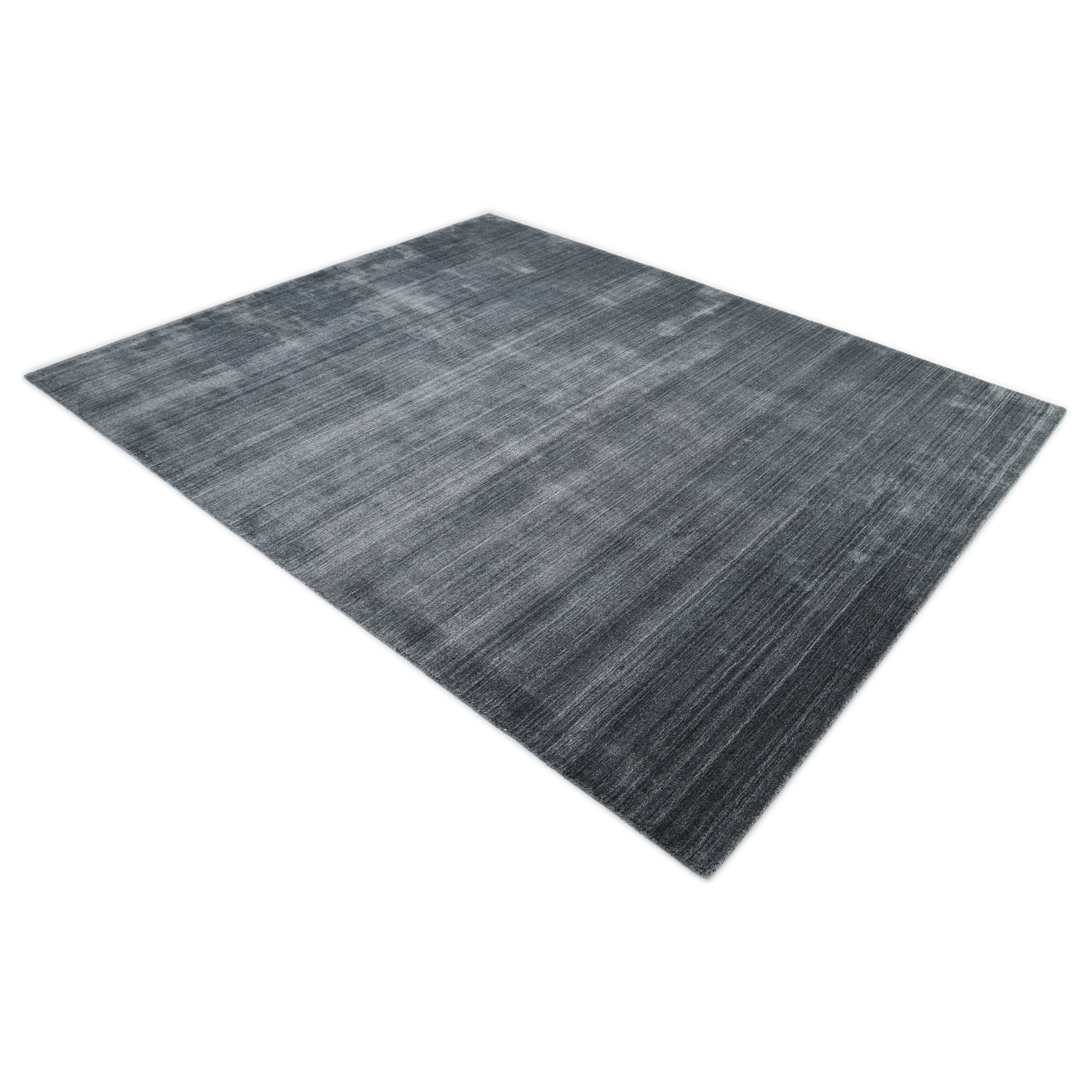 Harbor Hand-Loomed Contemporary Solid Dark Gray Area Rug