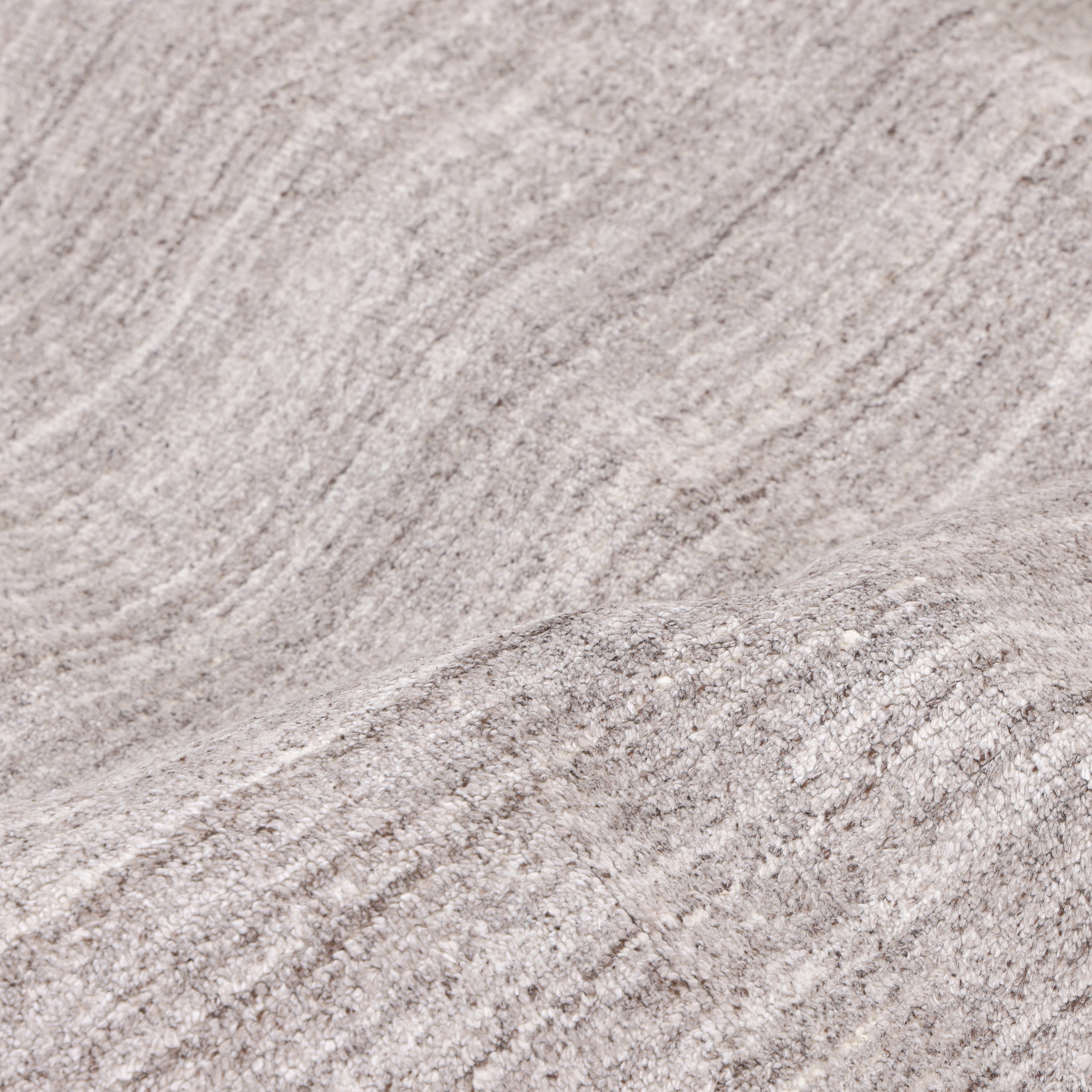Halsey Hand Knotted Contemporary Striped Beige Area Rug