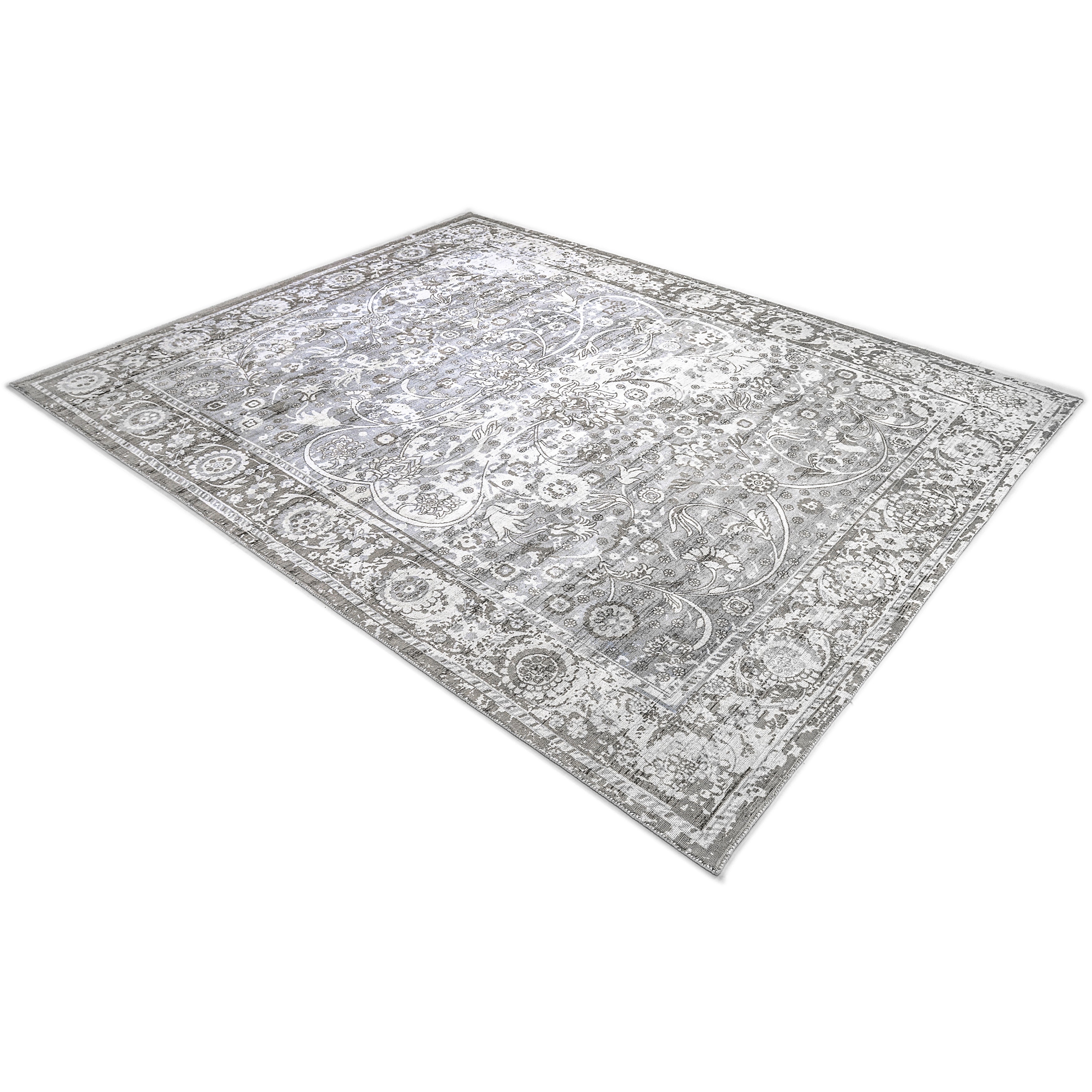 Royal Hand-Loomed Contemporary Floral Gray Area Rug