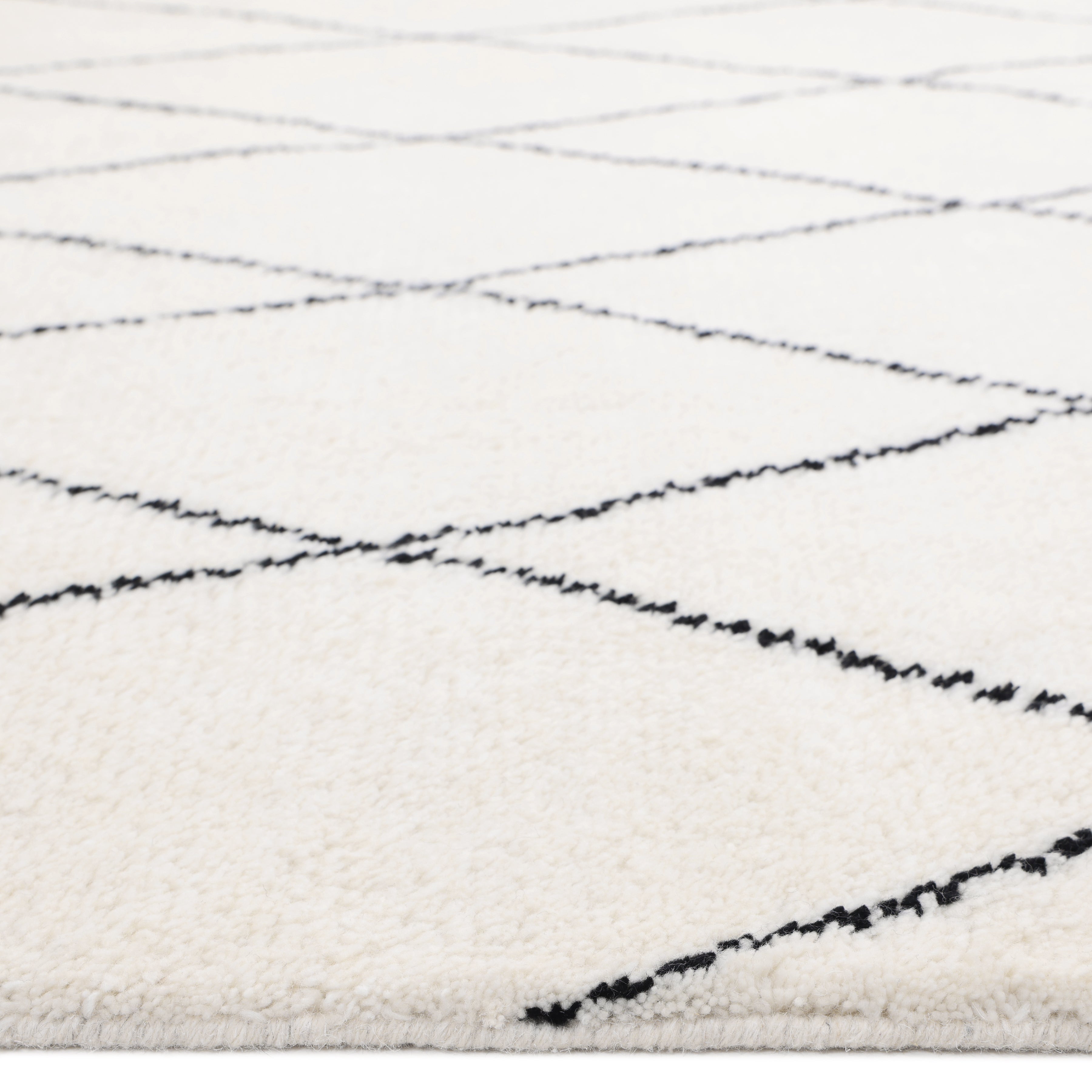 Shaggy Moroccan Hand Knotted Bohemian Moroccan Ivory Area Rug