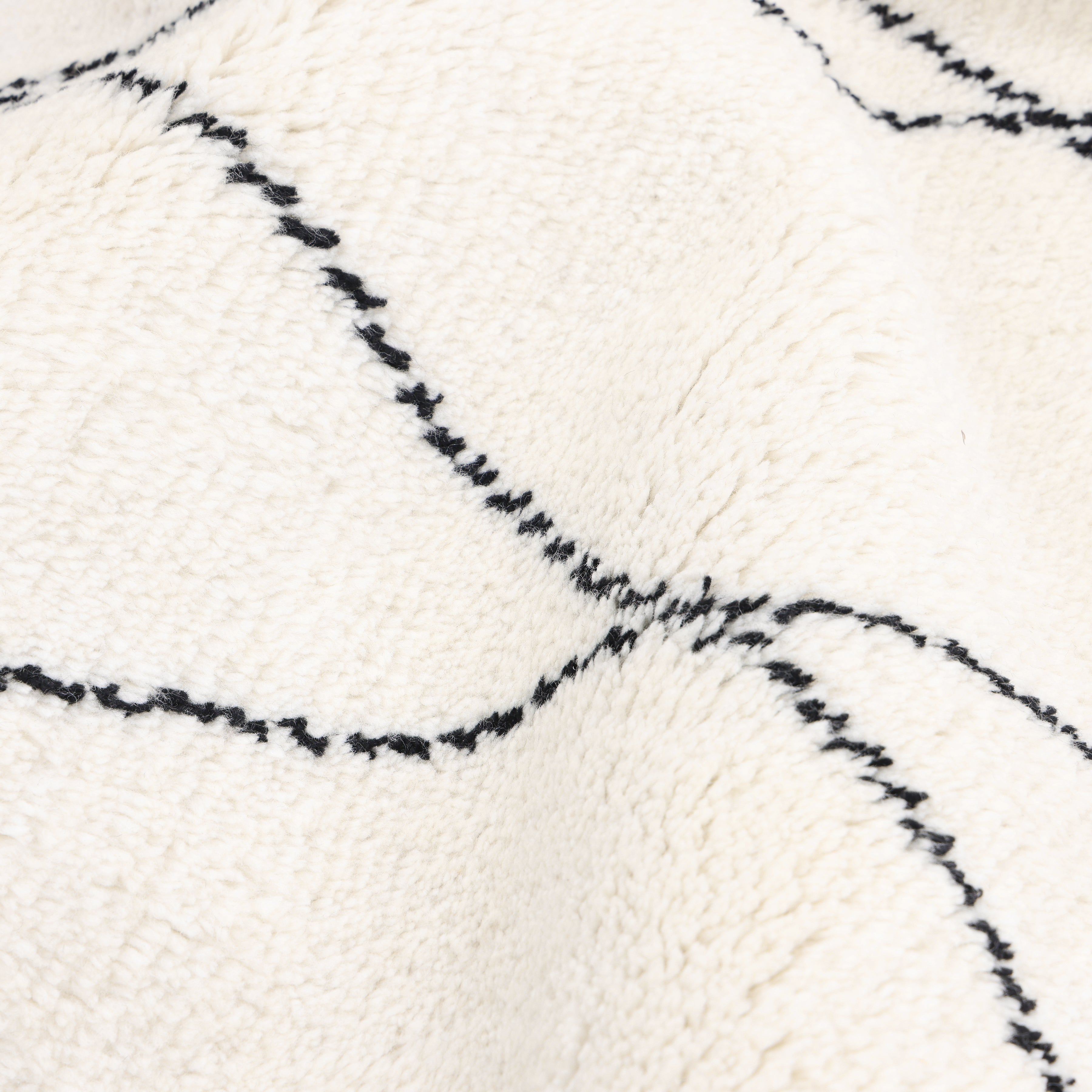 Shaggy Moroccan Hand Knotted Bohemian Moroccan Ivory Area Rug