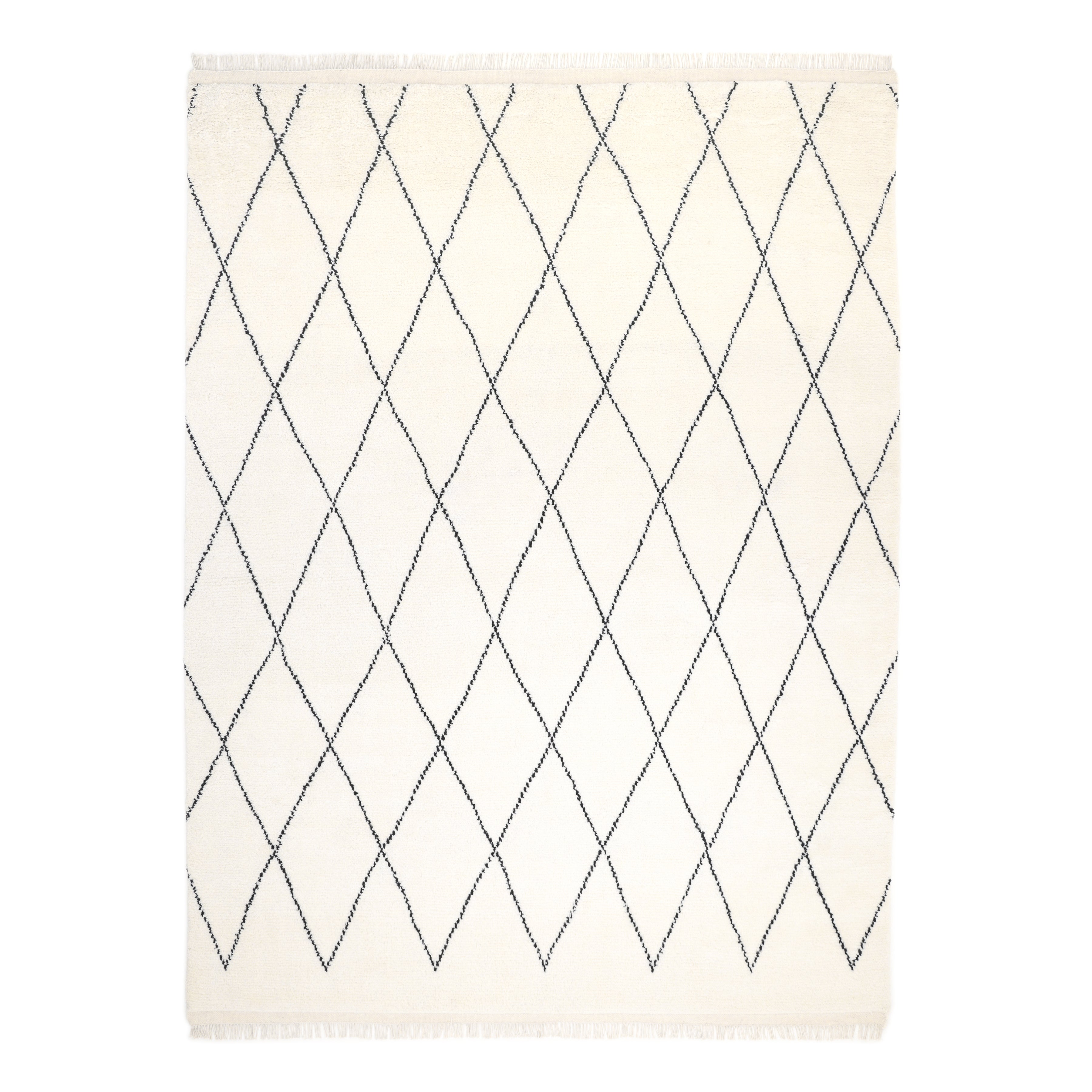 Shaggy Moroccan Hand Knotted Bohemian Moroccan Ivory Area Rug