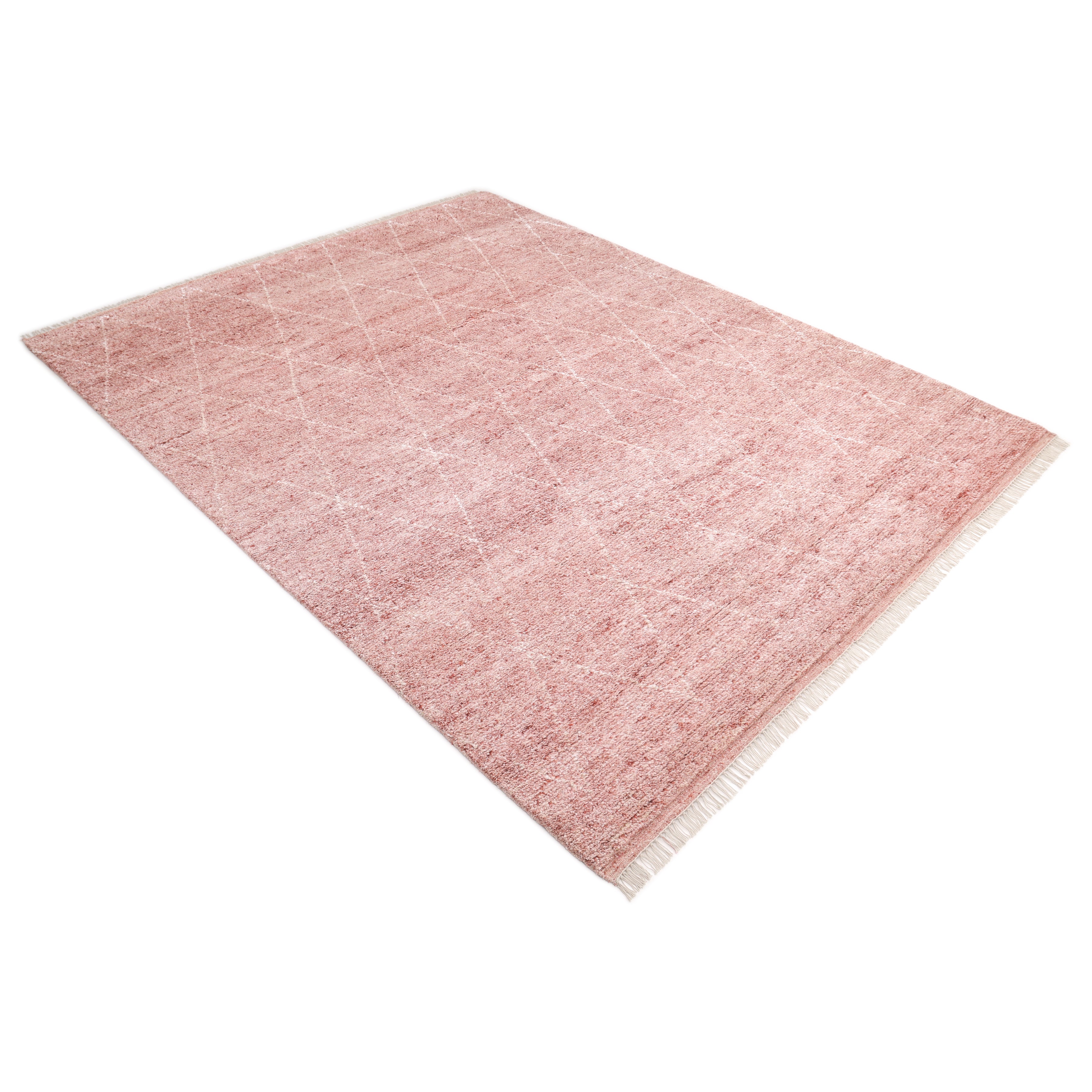 Shaggy Moroccan Hand Knotted Bohemian Moroccan Red Area Rug