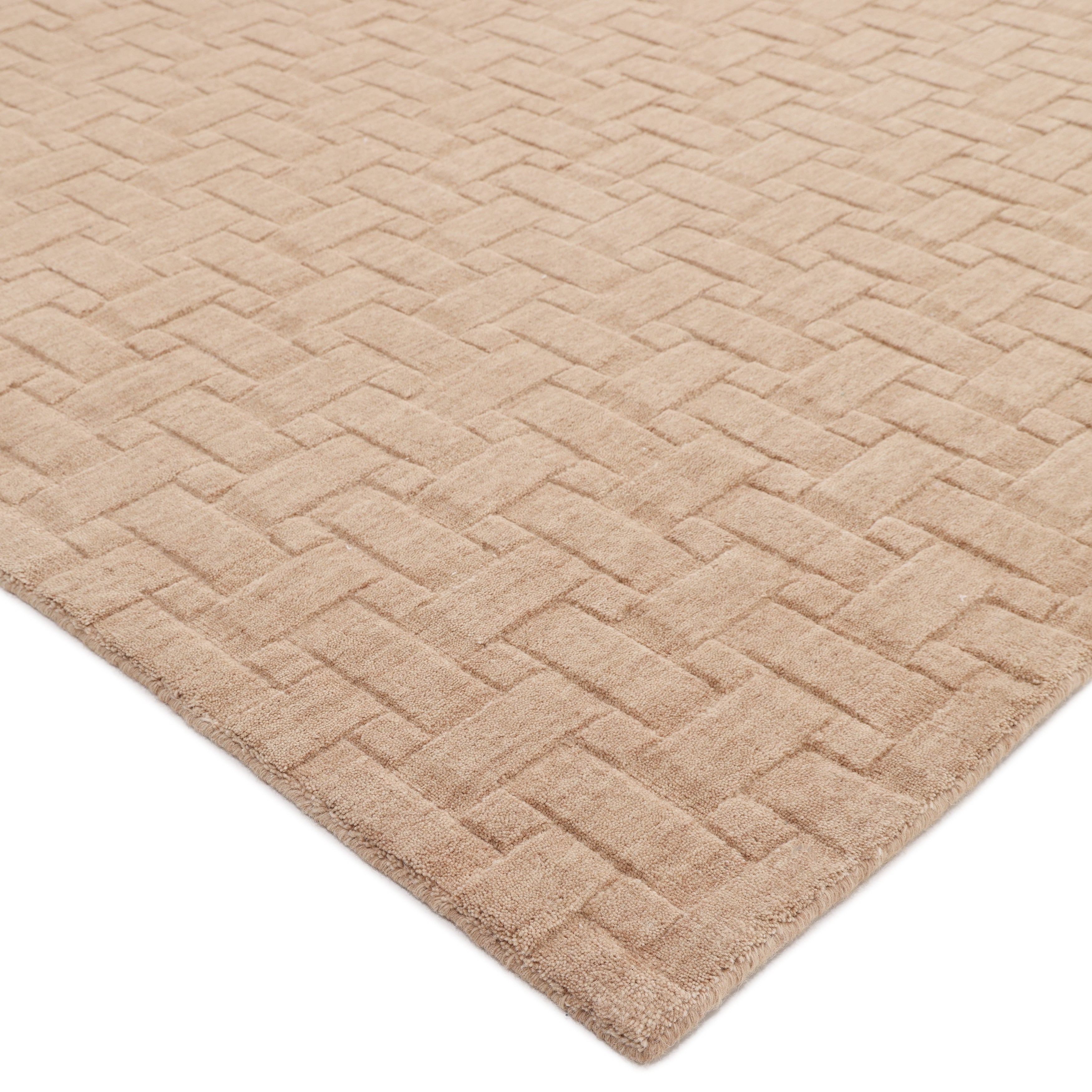 Peyton Hand-Loomed Contemporary Geometric Beige Area Rug