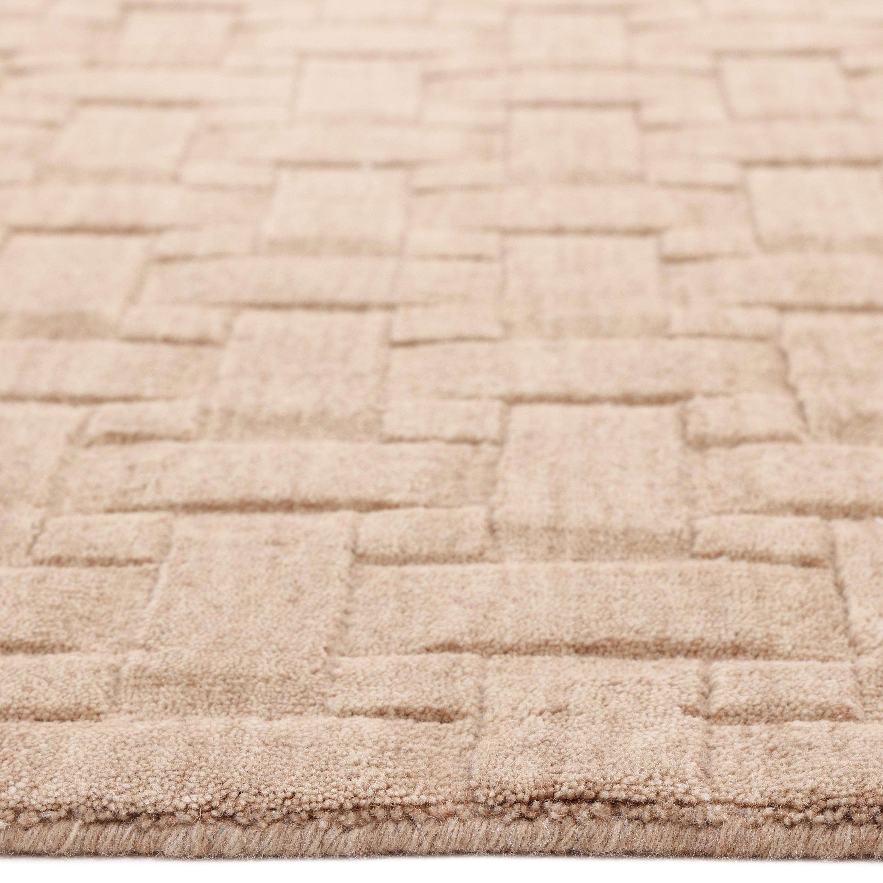 Peyton Hand-Loomed Contemporary Geometric Beige Area Rug