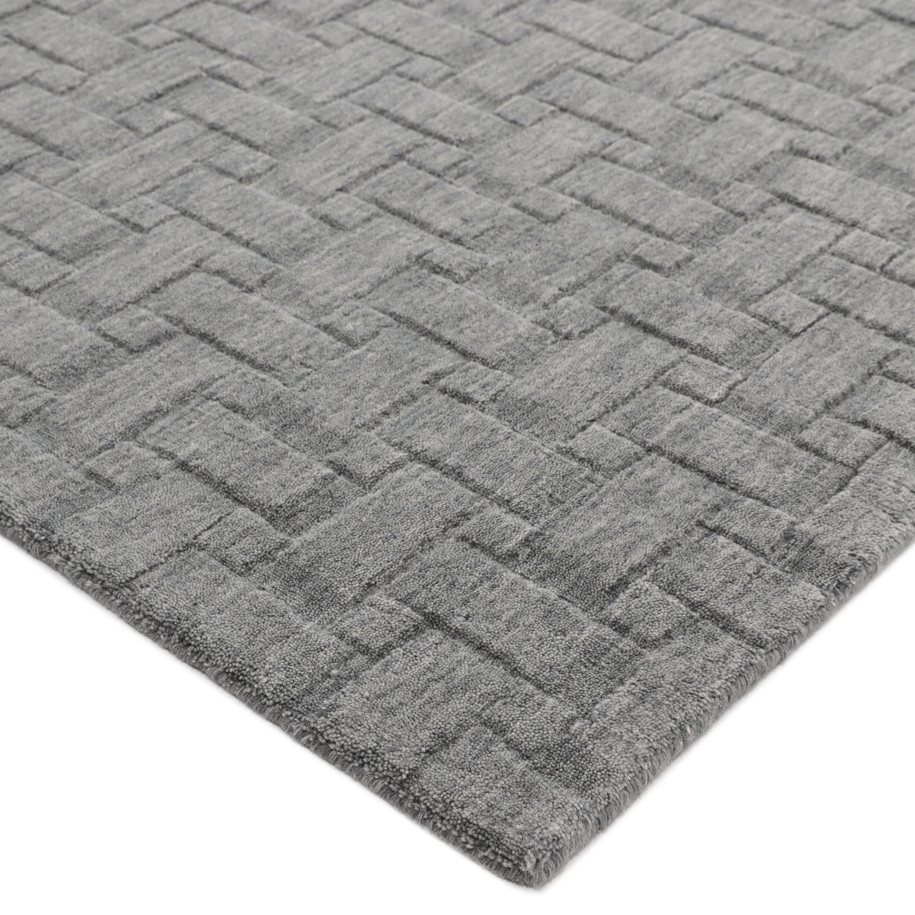 Peyton Hand-Loomed Contemporary Geometric Gray Area Rug