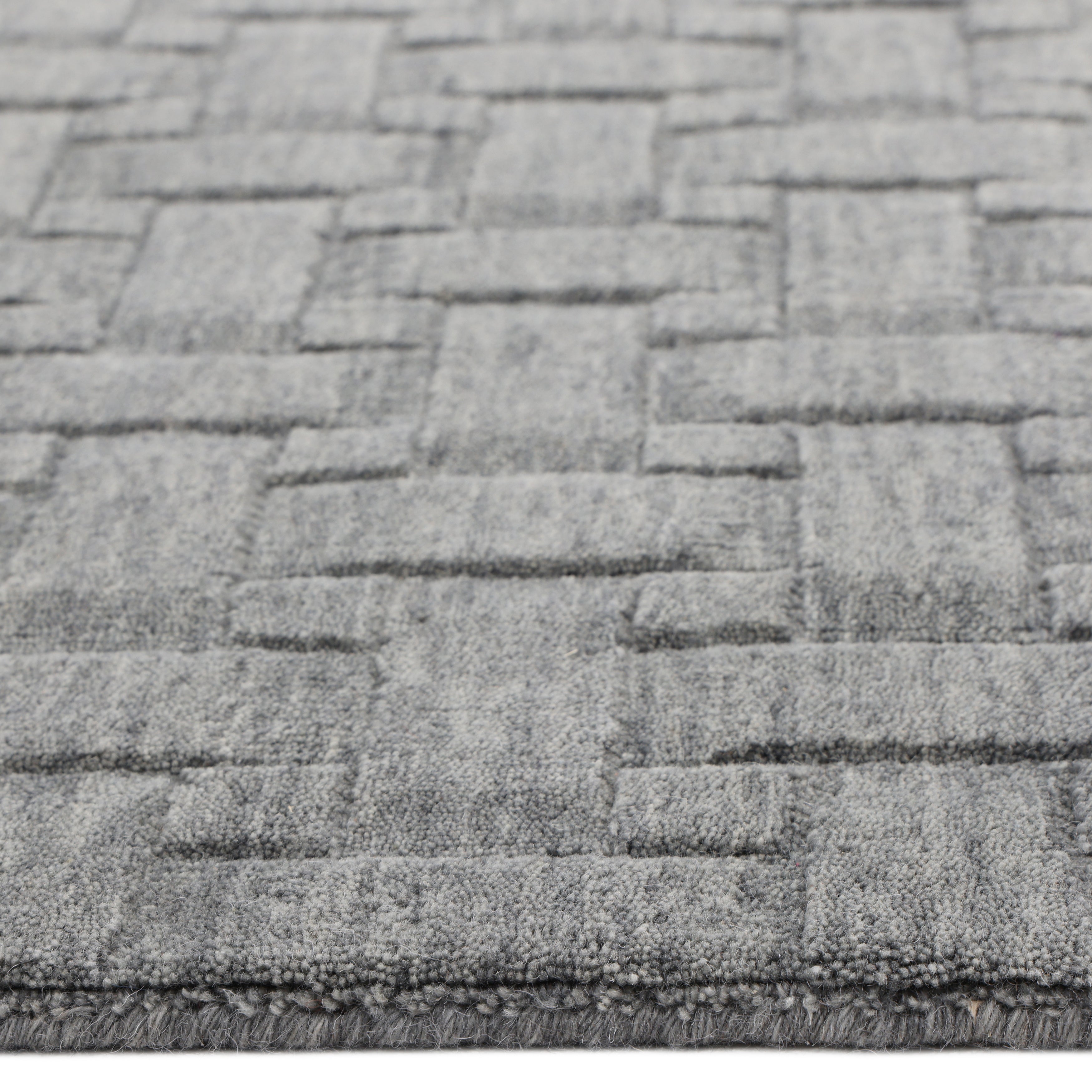 Peyton Hand-Loomed Contemporary Geometric Gray Area Rug