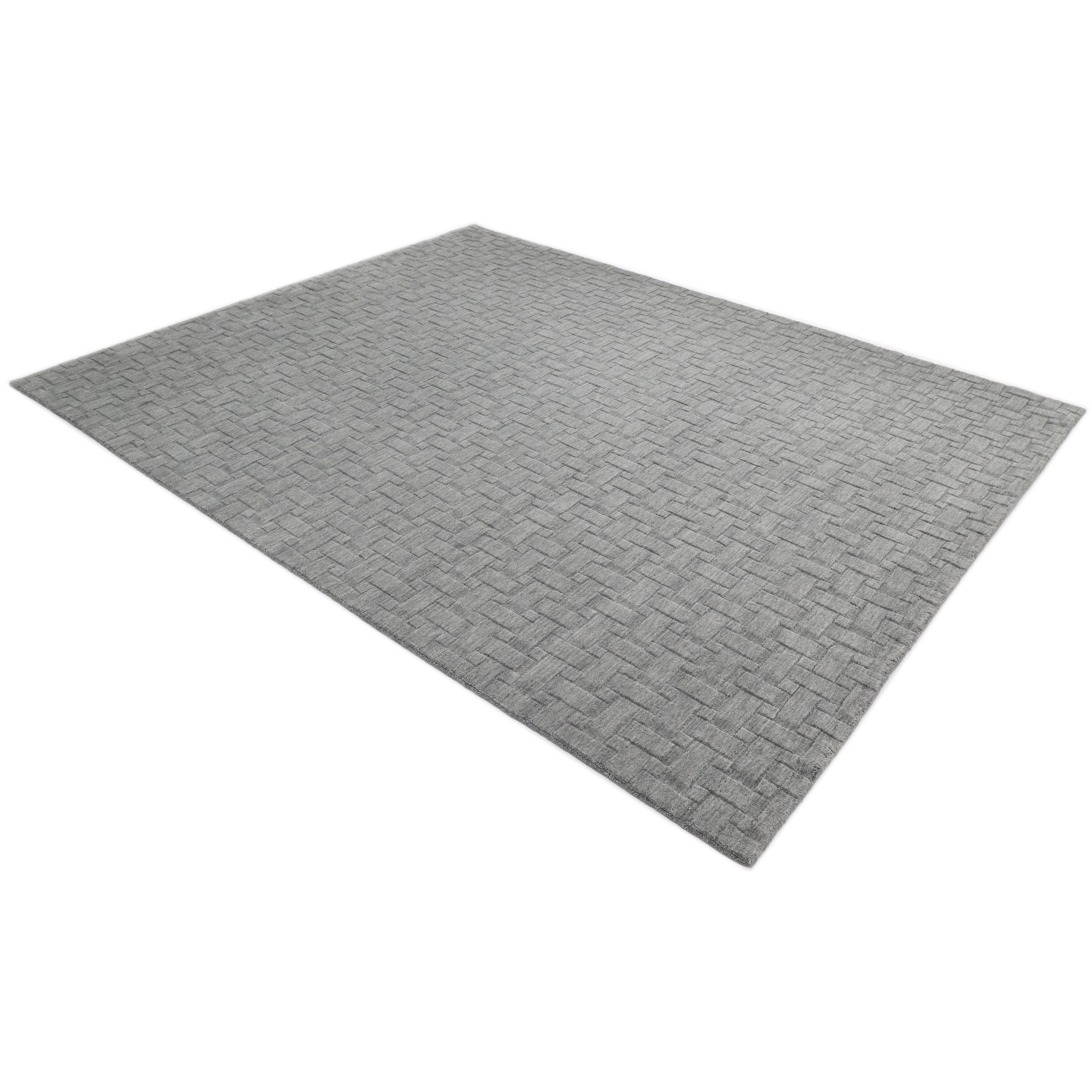 Peyton Hand-Loomed Contemporary Geometric Gray Area Rug