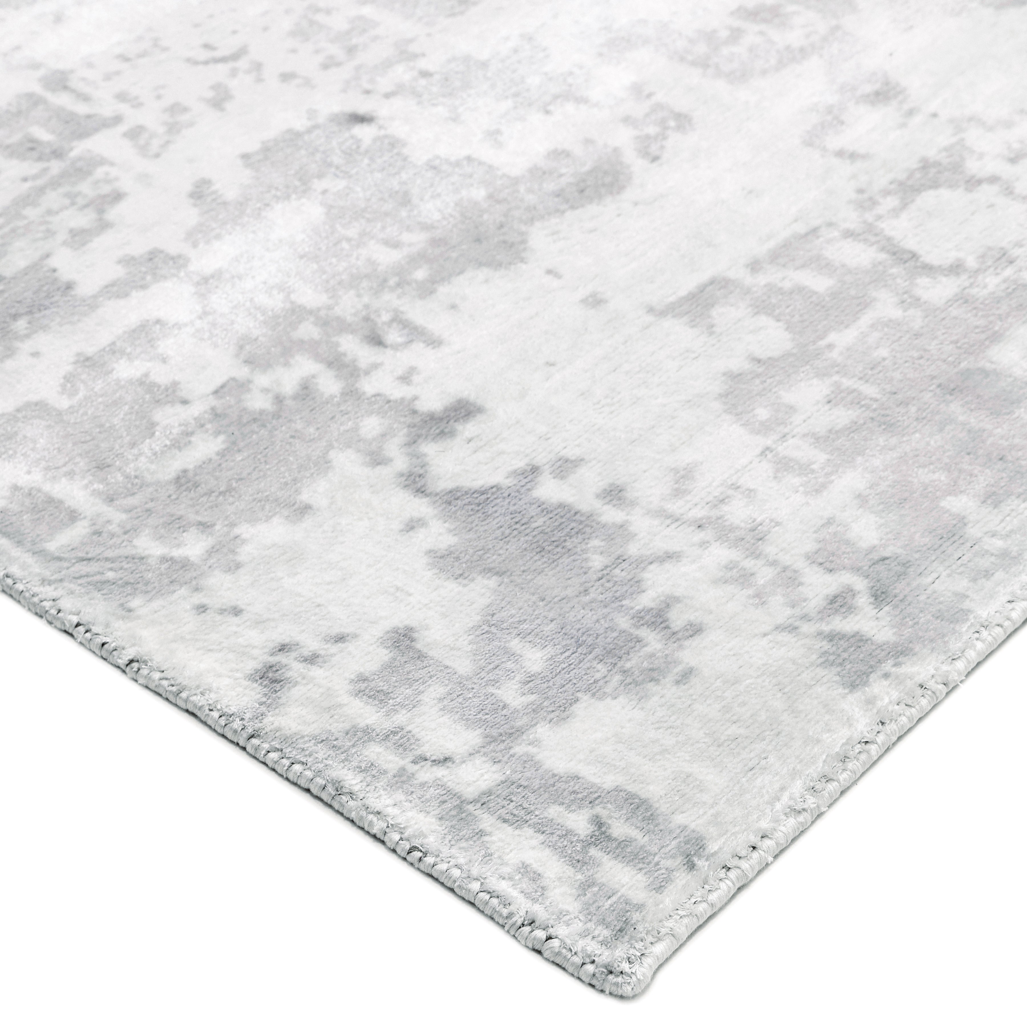 Blush Hand-Loomed Contemporary Abstract Gray Area Rug