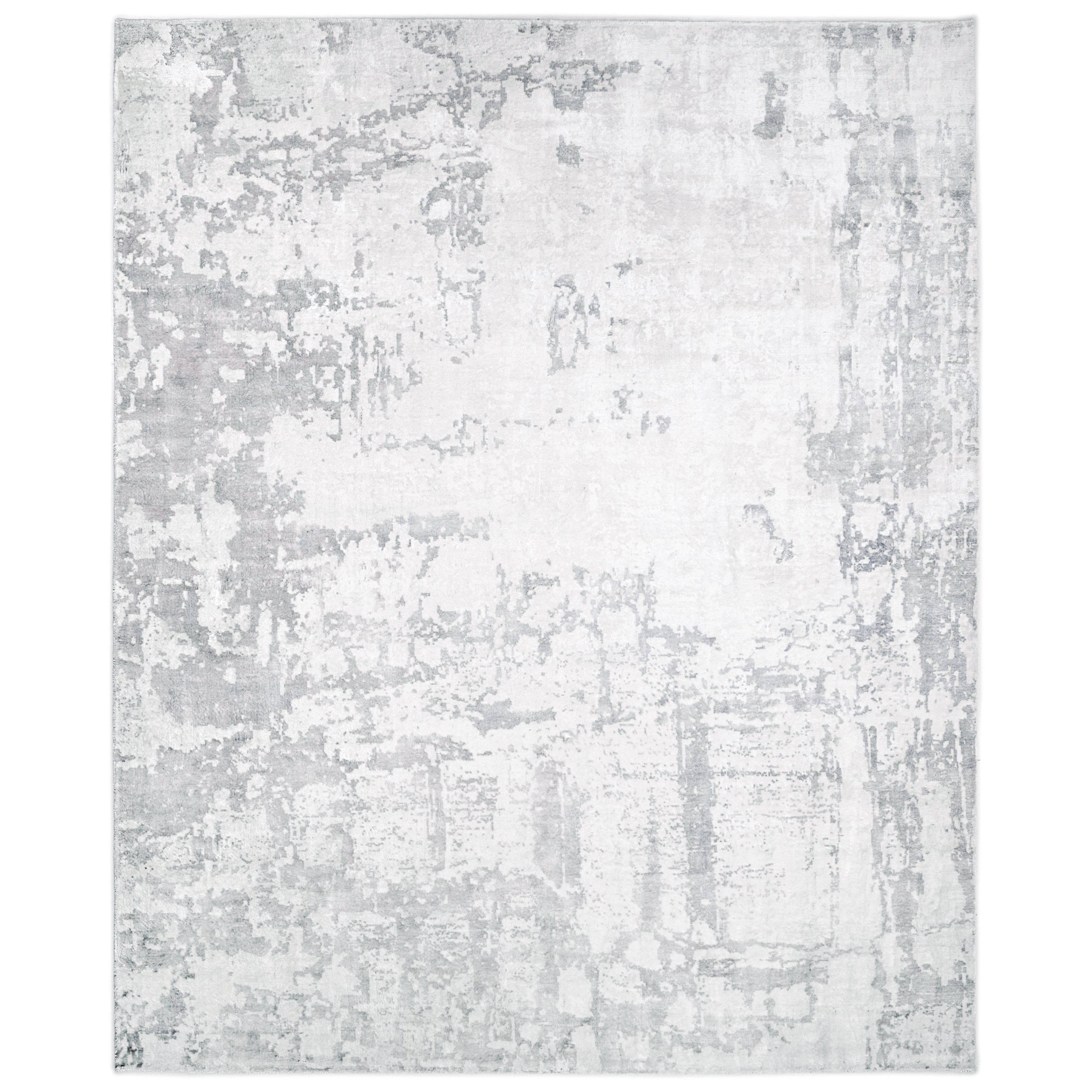 Blush Hand-Loomed Contemporary Abstract Gray Area Rug