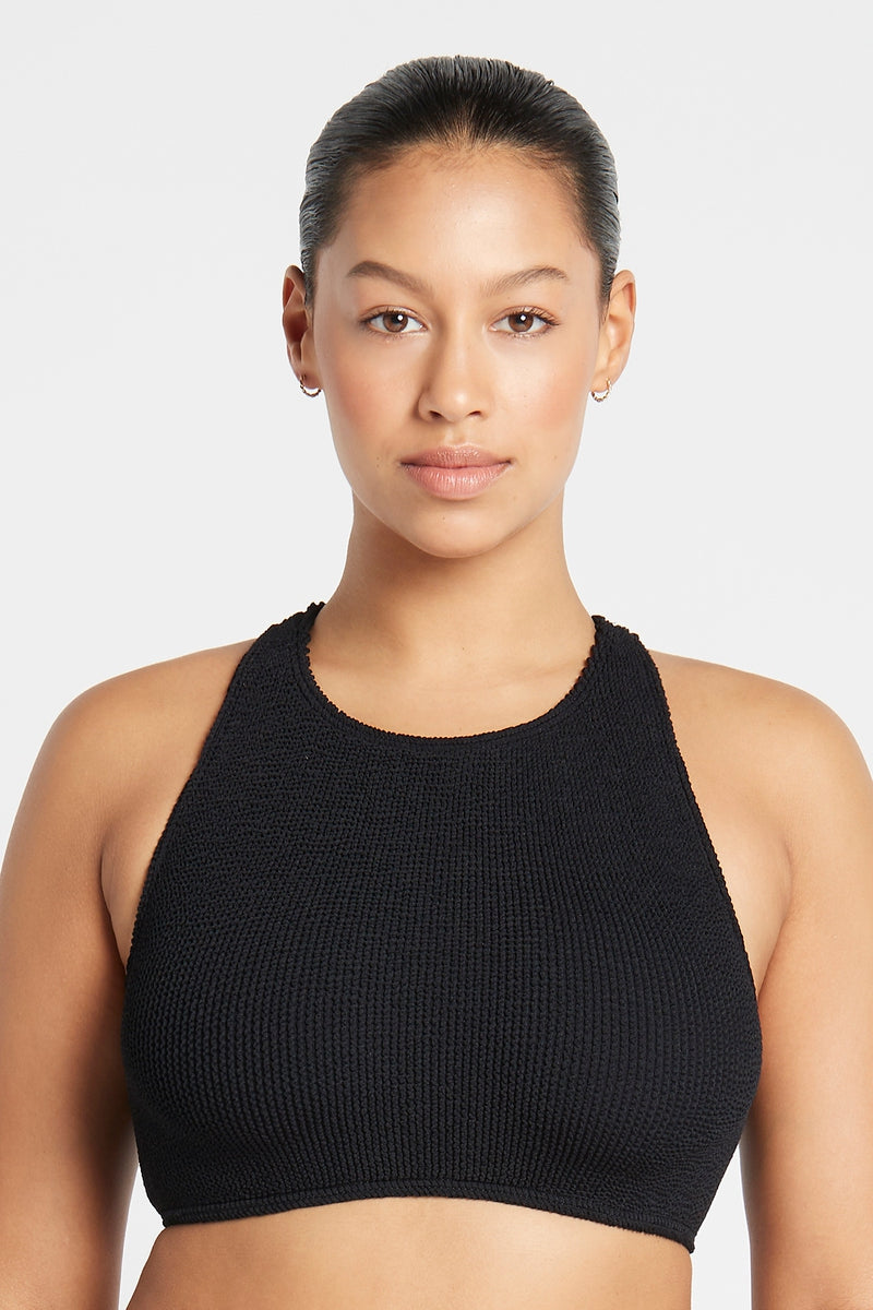 Black Eco Strap Saint Crop