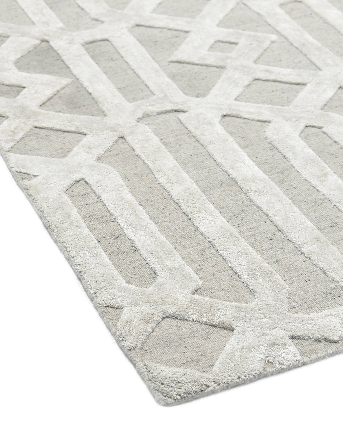 Rae Hand-Loomed Contemporary Trellis Gray Area Rug