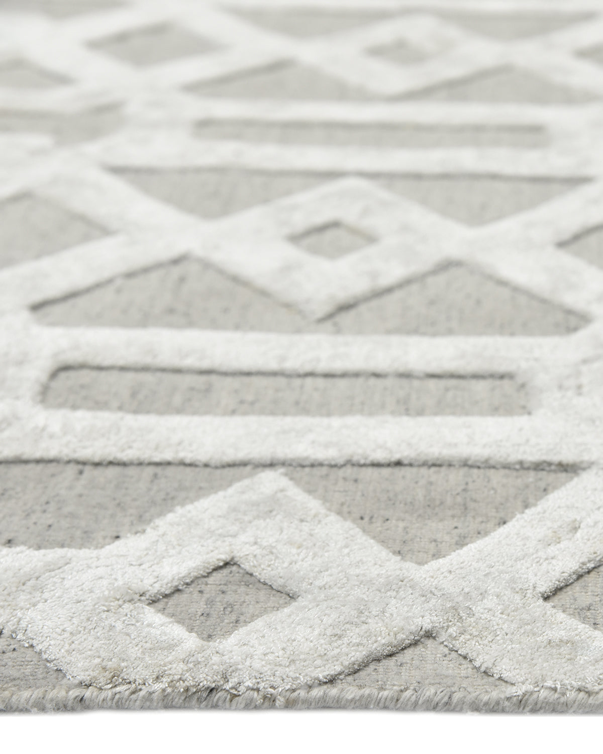 Rae Hand-Loomed Contemporary Trellis Gray Area Rug
