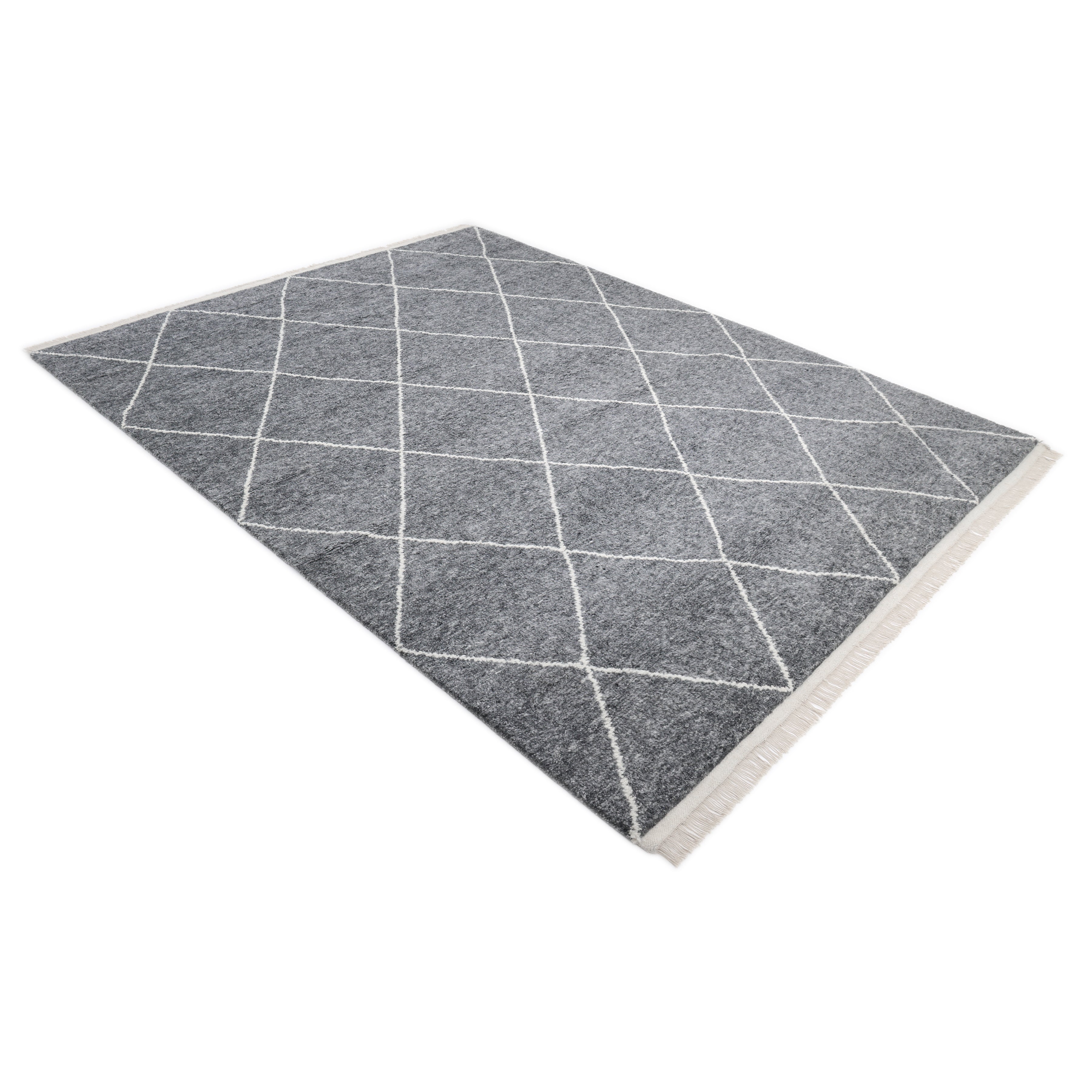 Wallis Hand Knotted Bohemian Moroccan Gray Area Rug