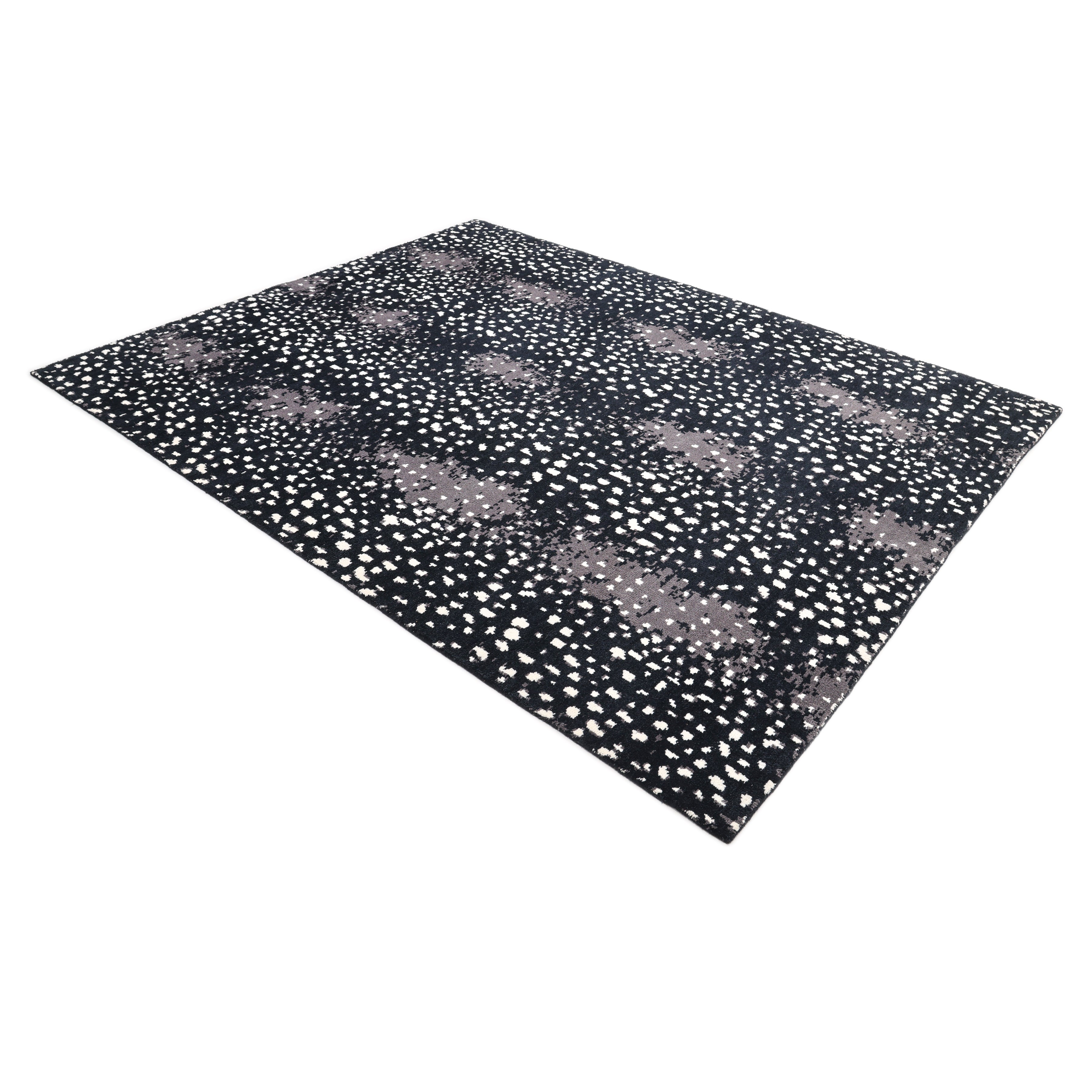 Louis Hand Knotted Contemporary Animal Black Area Rug