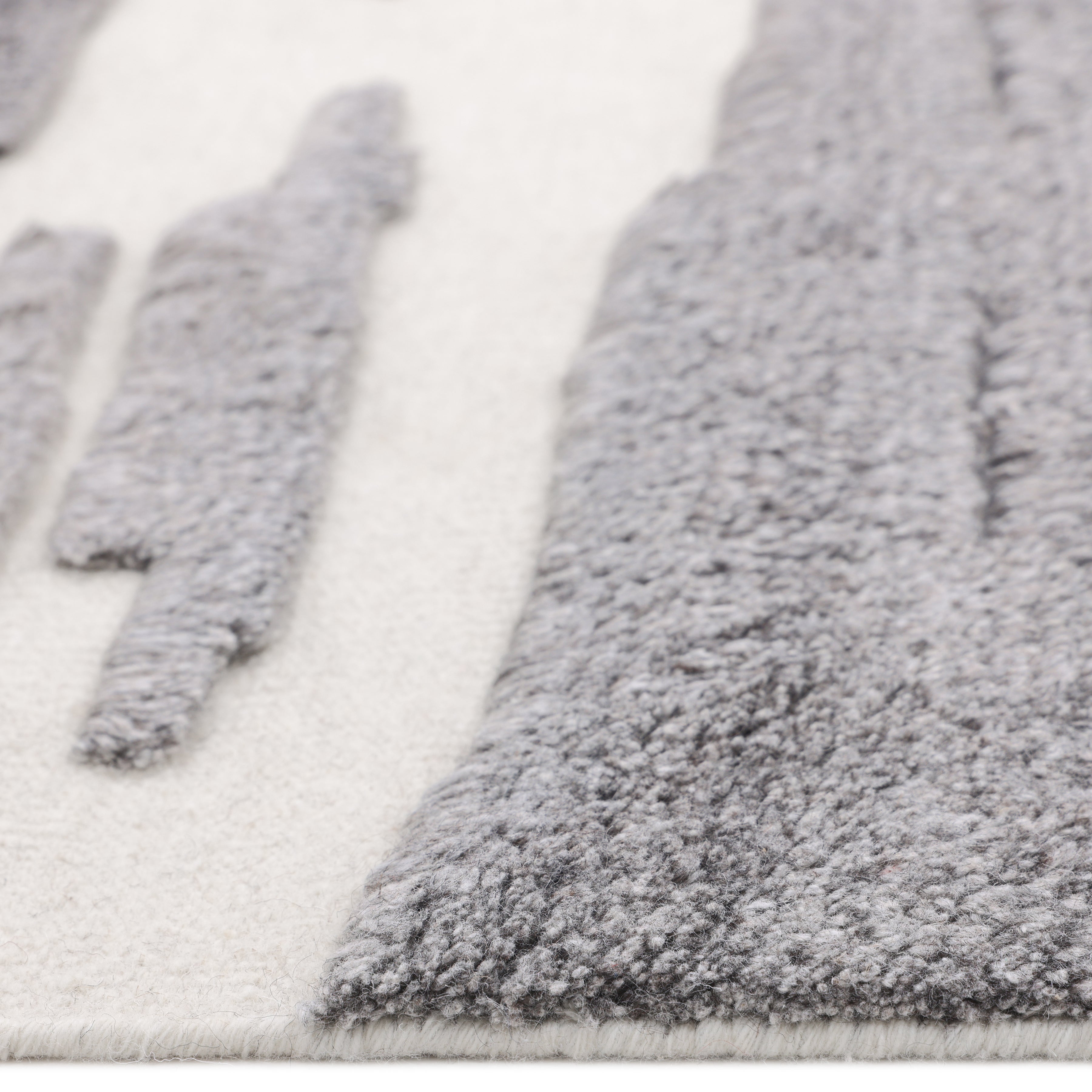 Maverick Hand Knotted Contemporary Geometric Gray Area Rug