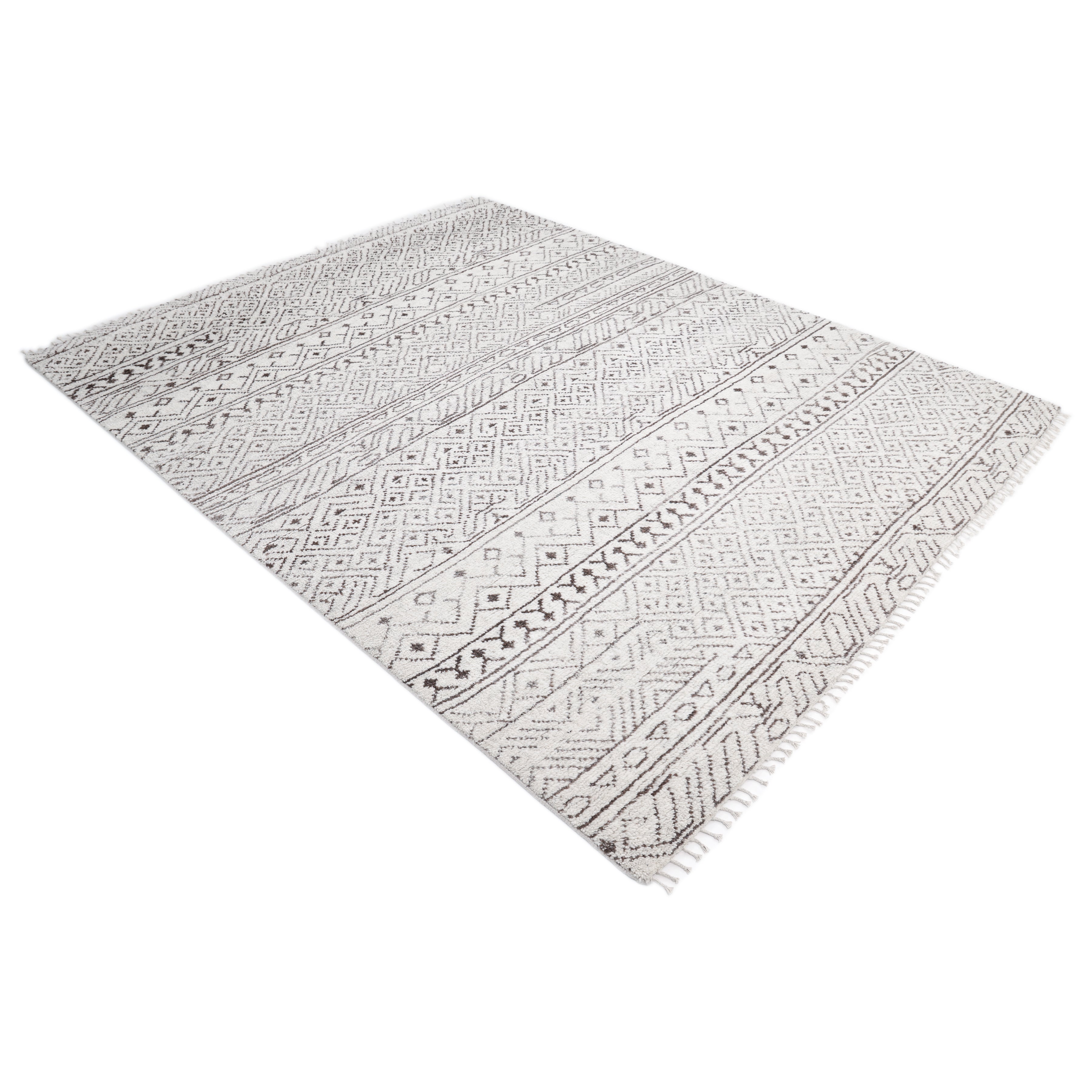 Thomas Hand Knotted Bohemian Moroccan Gray Area Rug