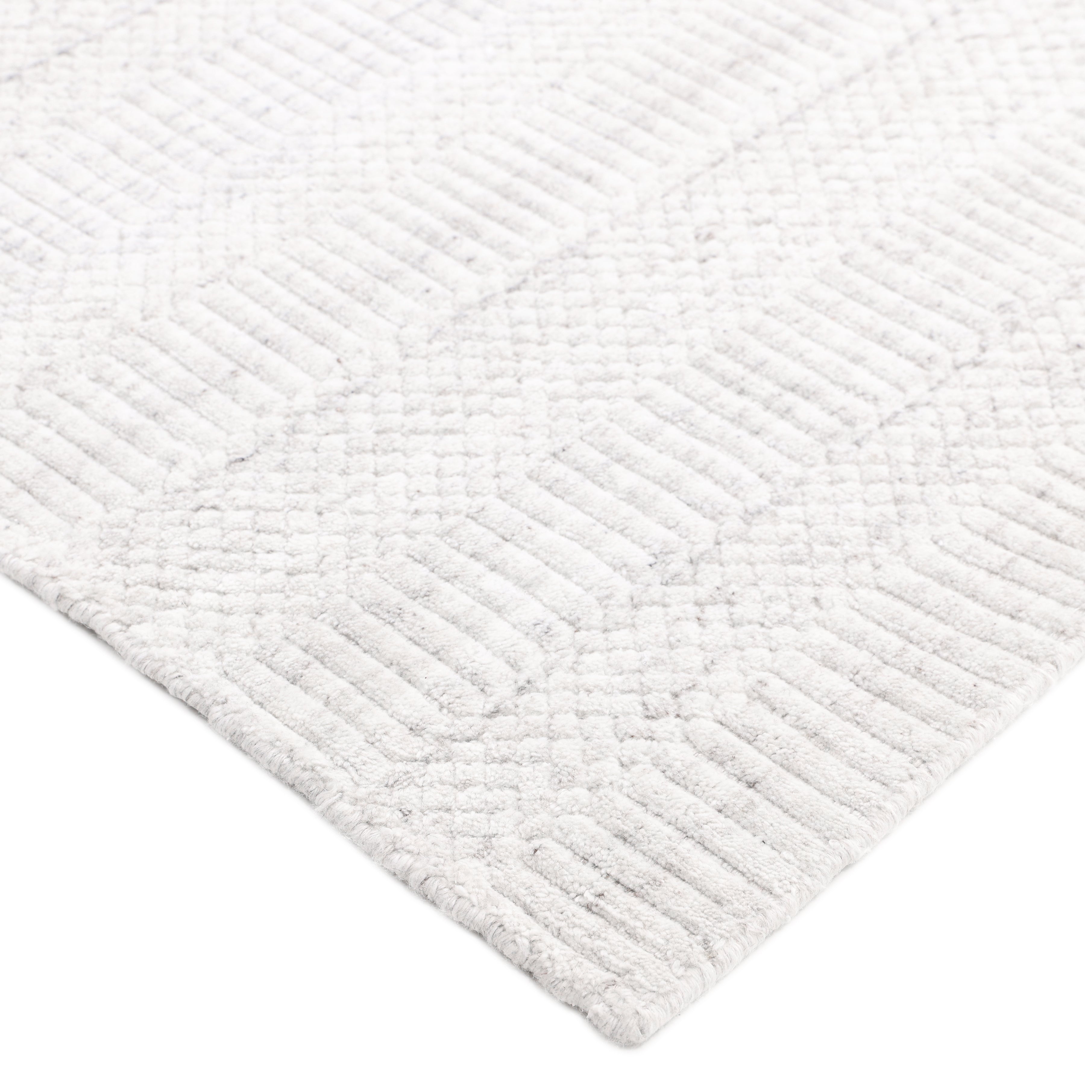 Sanam Hand-Loomed Contemporary Striped Ivory Area Rug