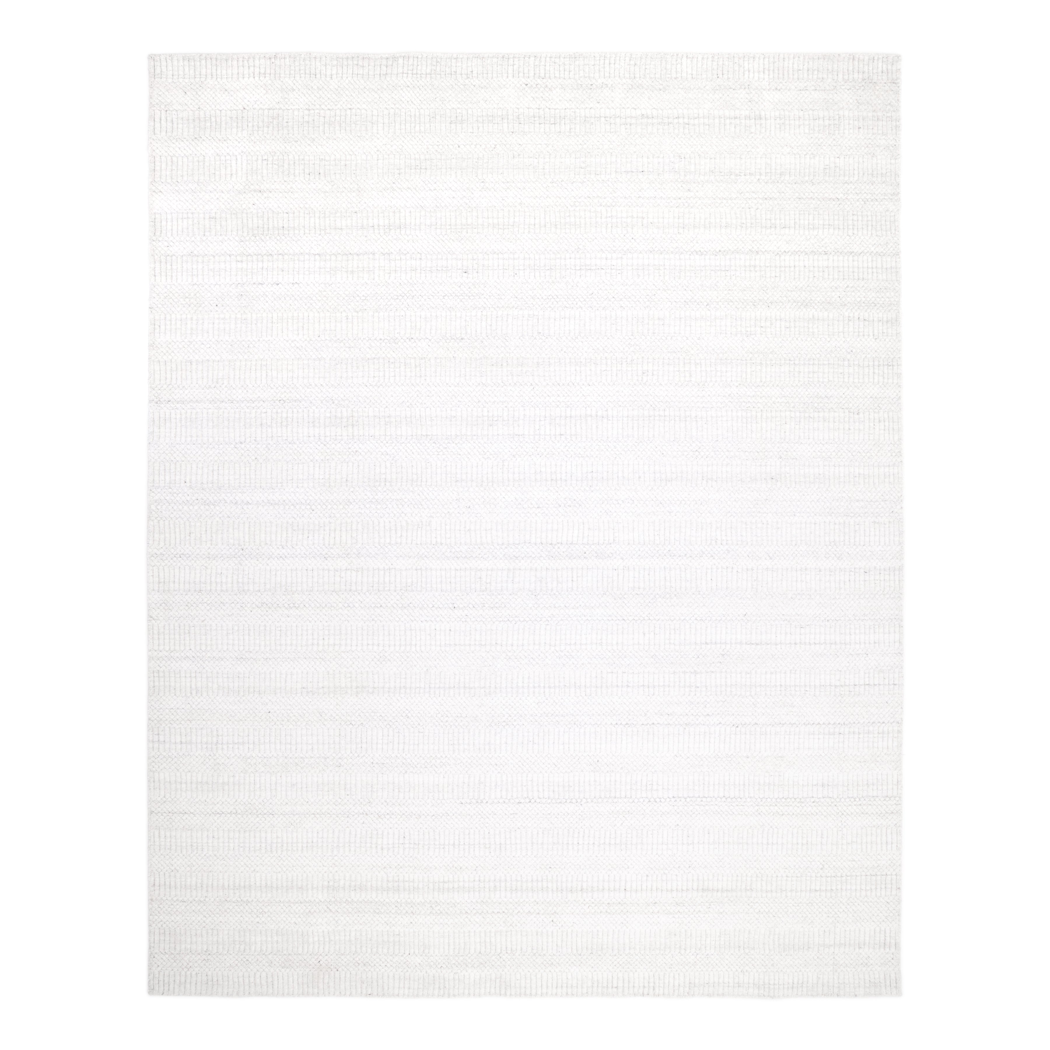 Sanam Hand-Loomed Contemporary Striped Ivory Area Rug