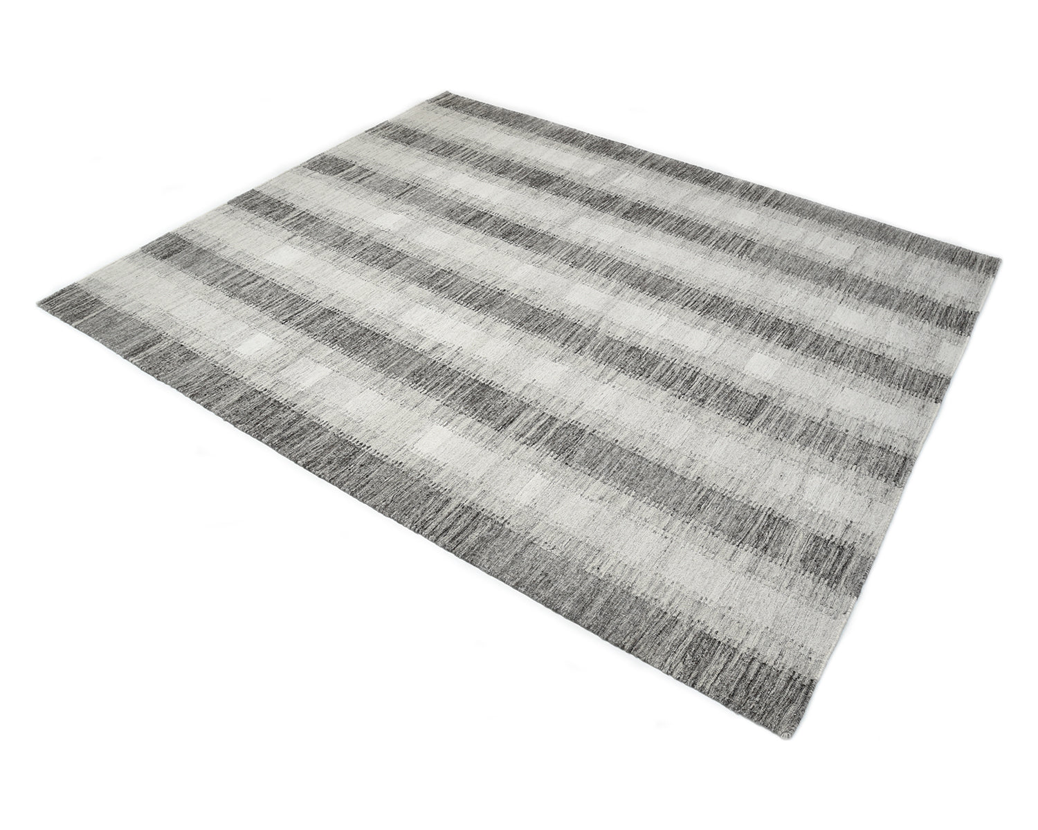 Levi Hand Woven Contemporary Striped Brown Area Rug