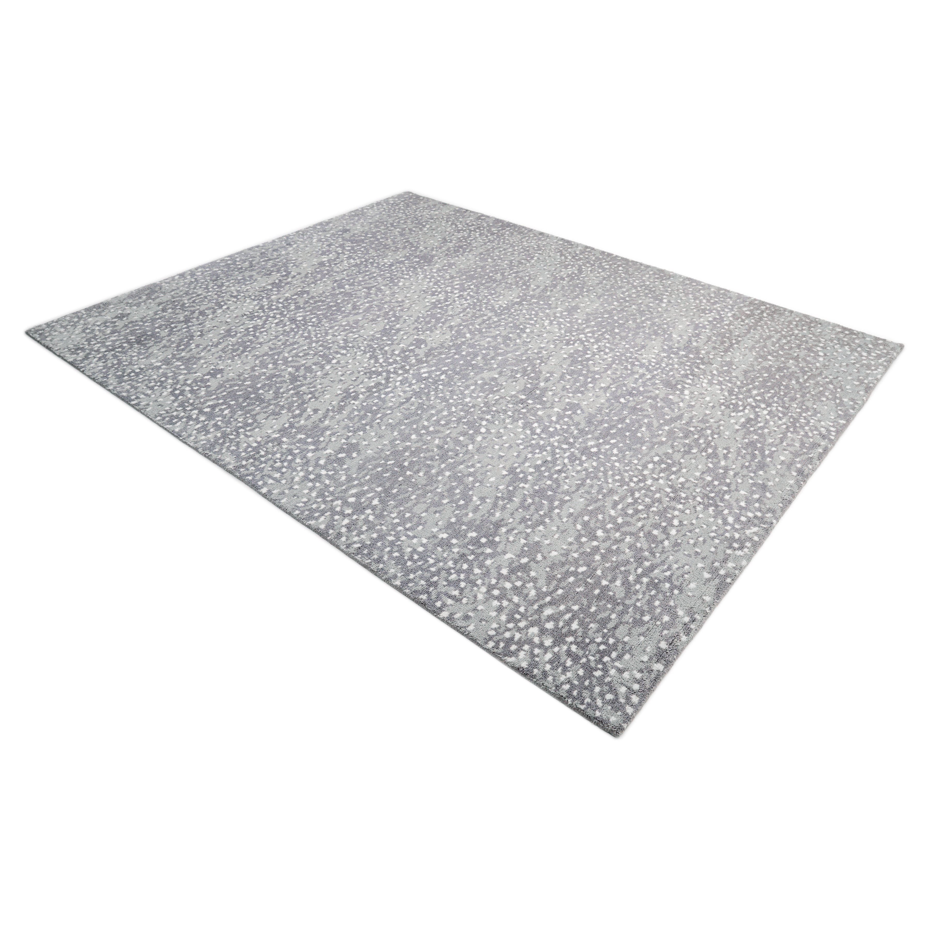 Arash Hand Knotted Contemporary Animal Gray Area Rug
