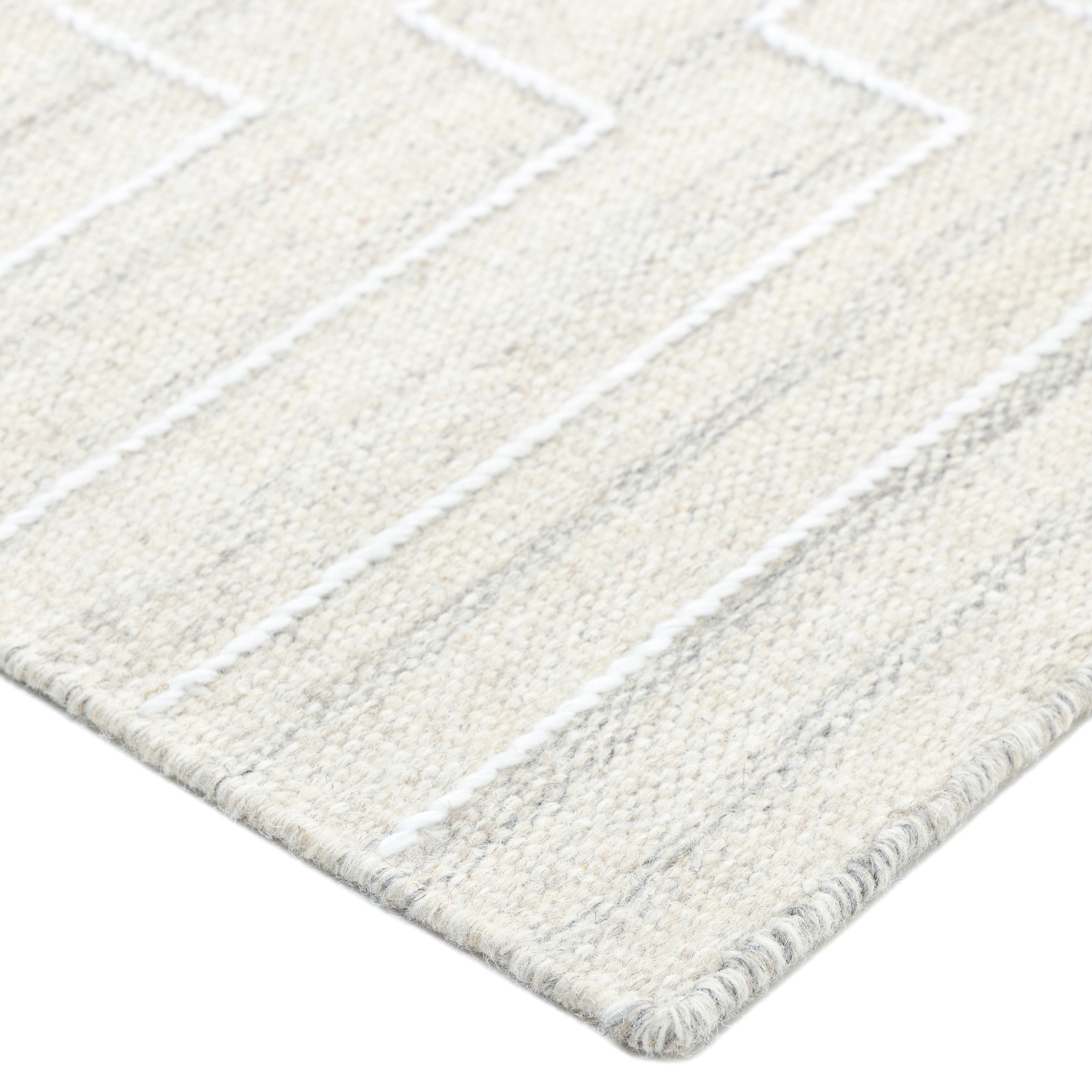 Barry Hand Woven Contemporary Geometric Beige Area Rug