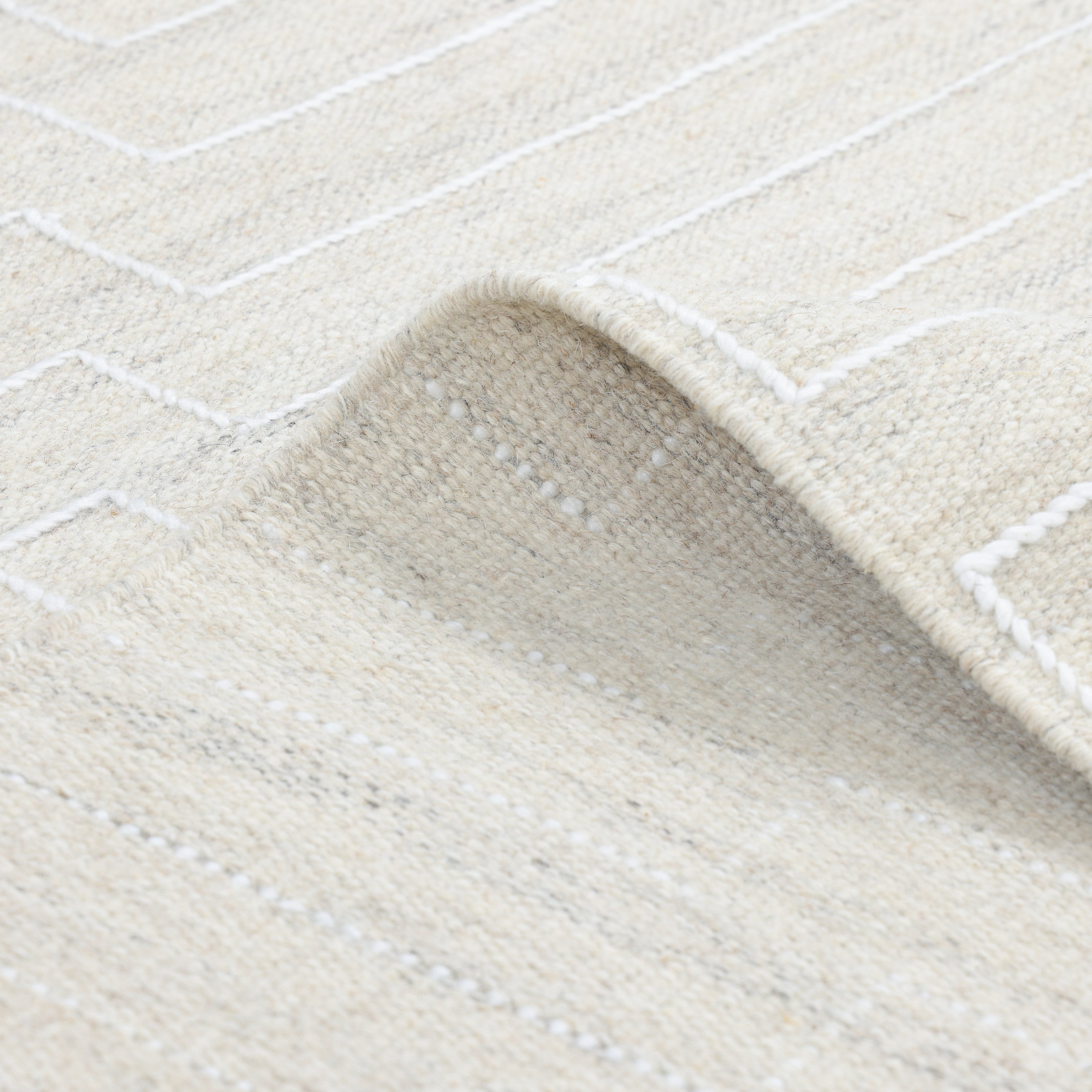 Barry Hand Woven Contemporary Geometric Beige Area Rug