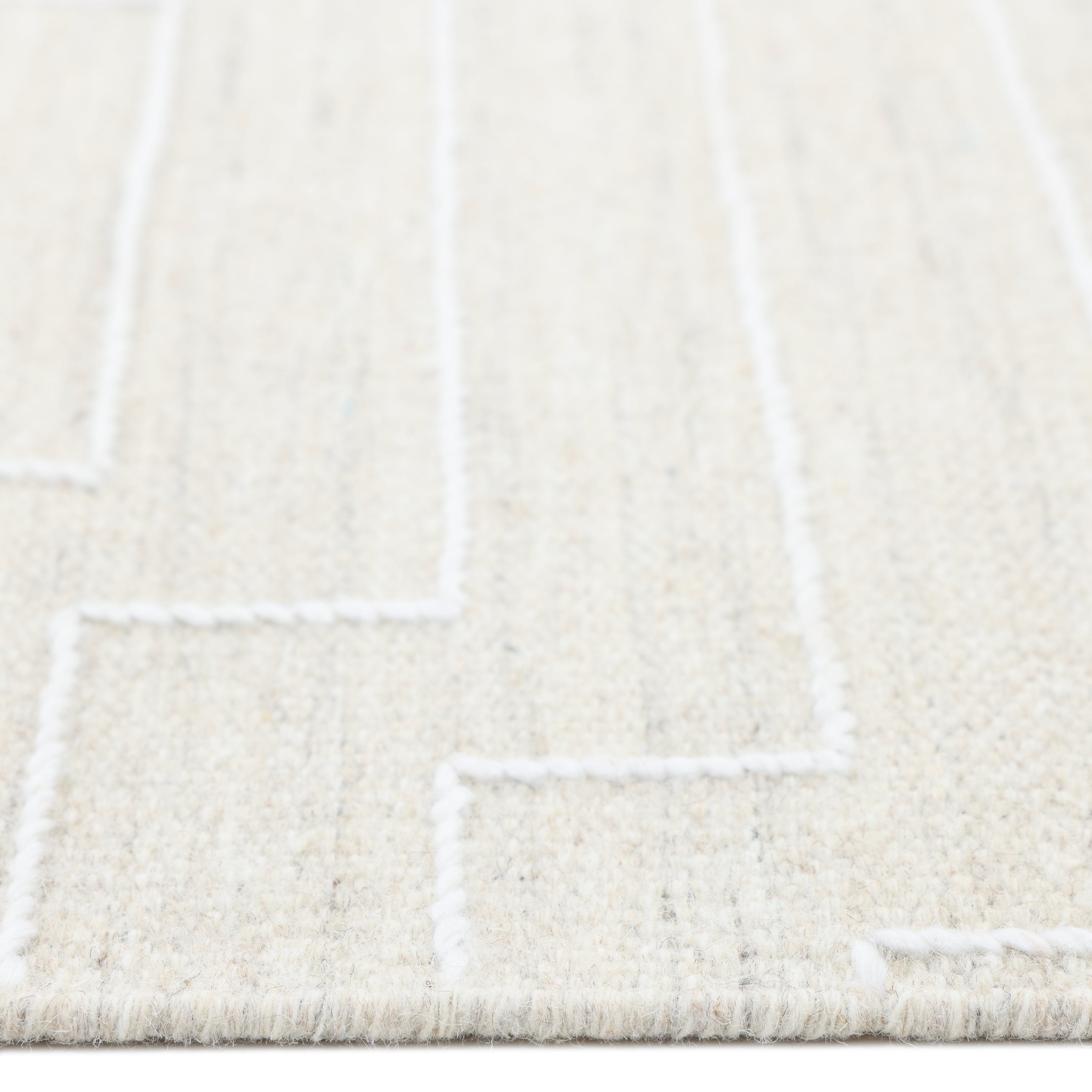 Barry Hand Woven Contemporary Geometric Beige Area Rug
