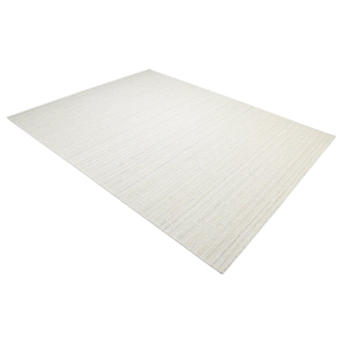 Barry Hand Woven Contemporary Geometric Beige Area Rug