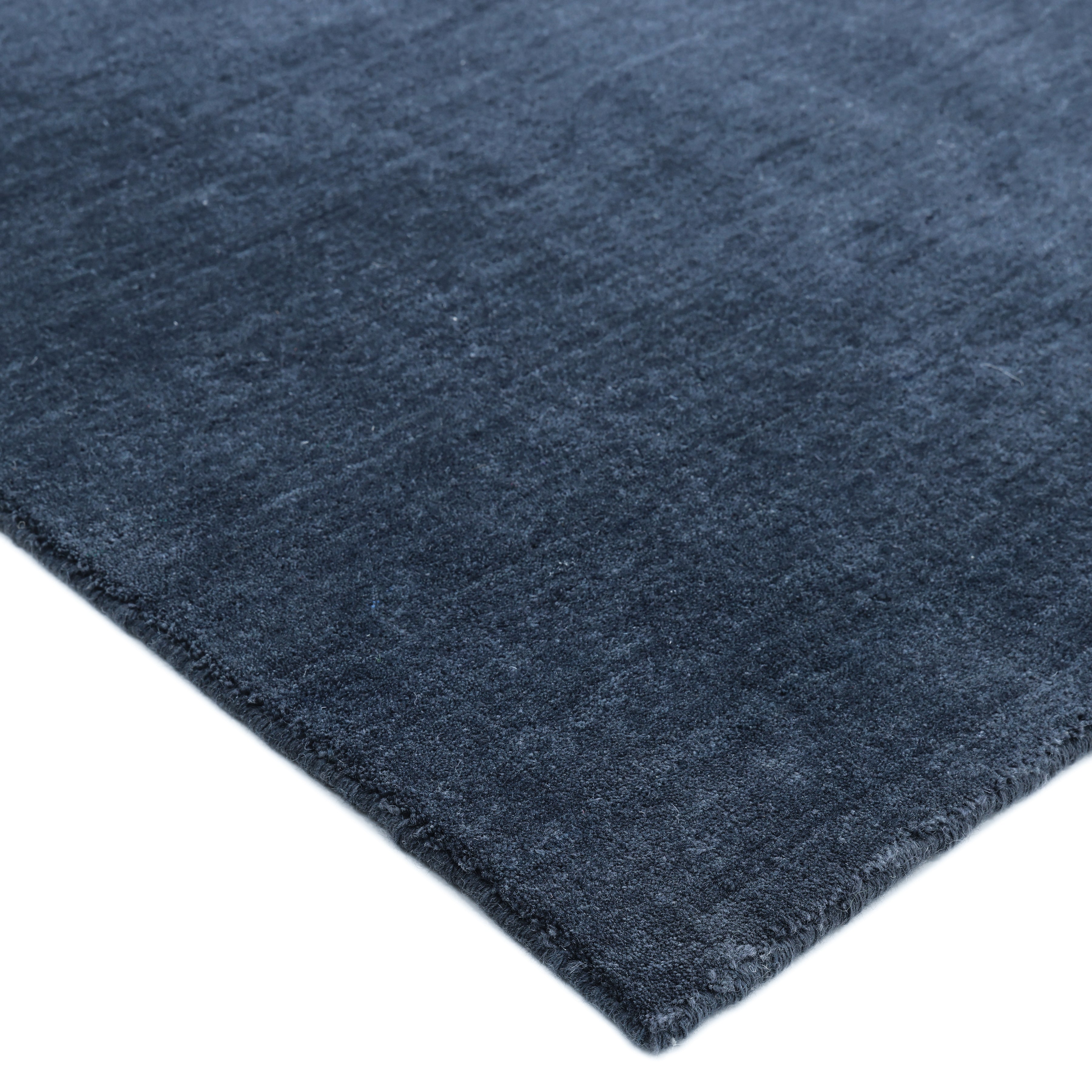Zayn Hand-Loomed Contemporary Solid Blue Area Rug