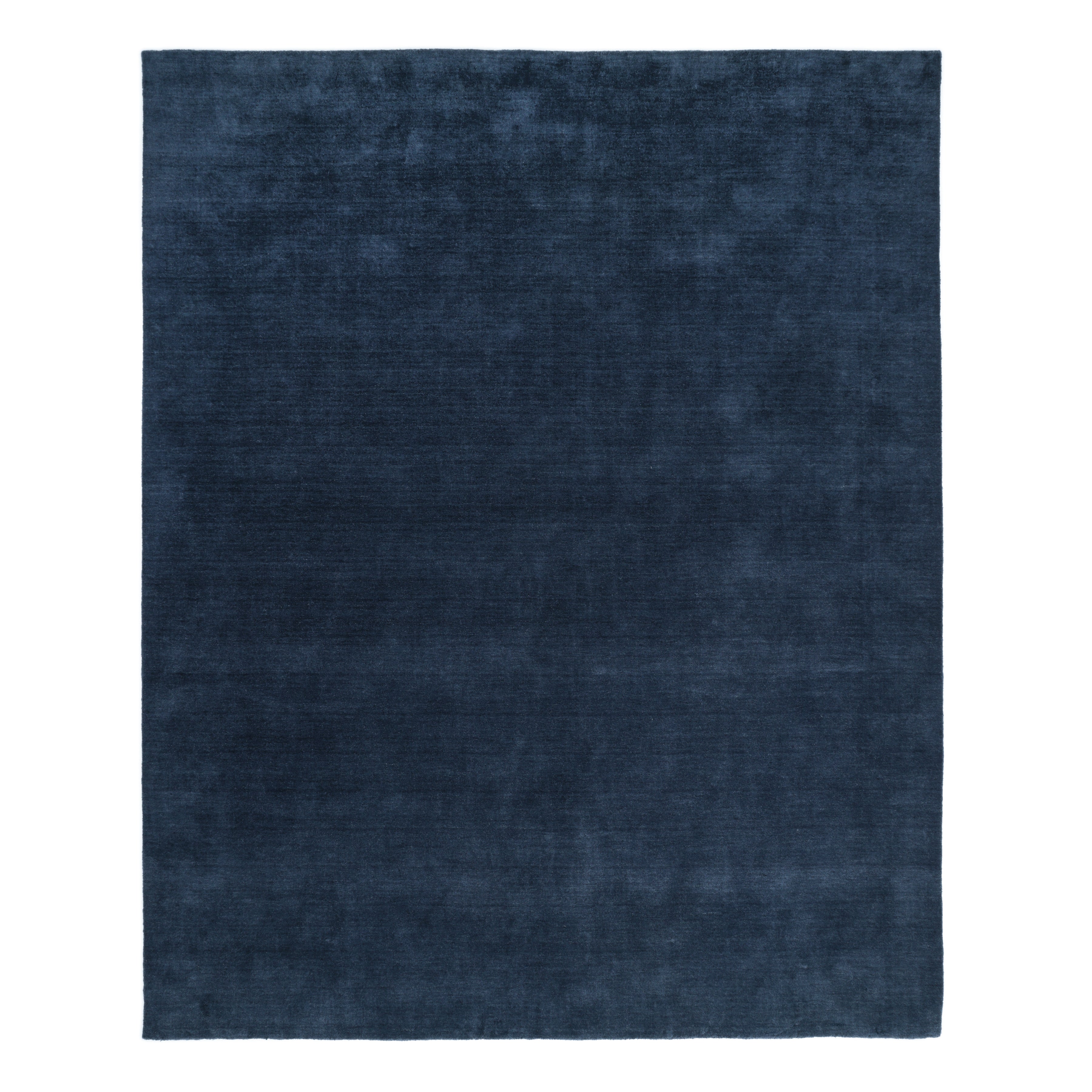 Zayn Hand-Loomed Contemporary Solid Blue Area Rug