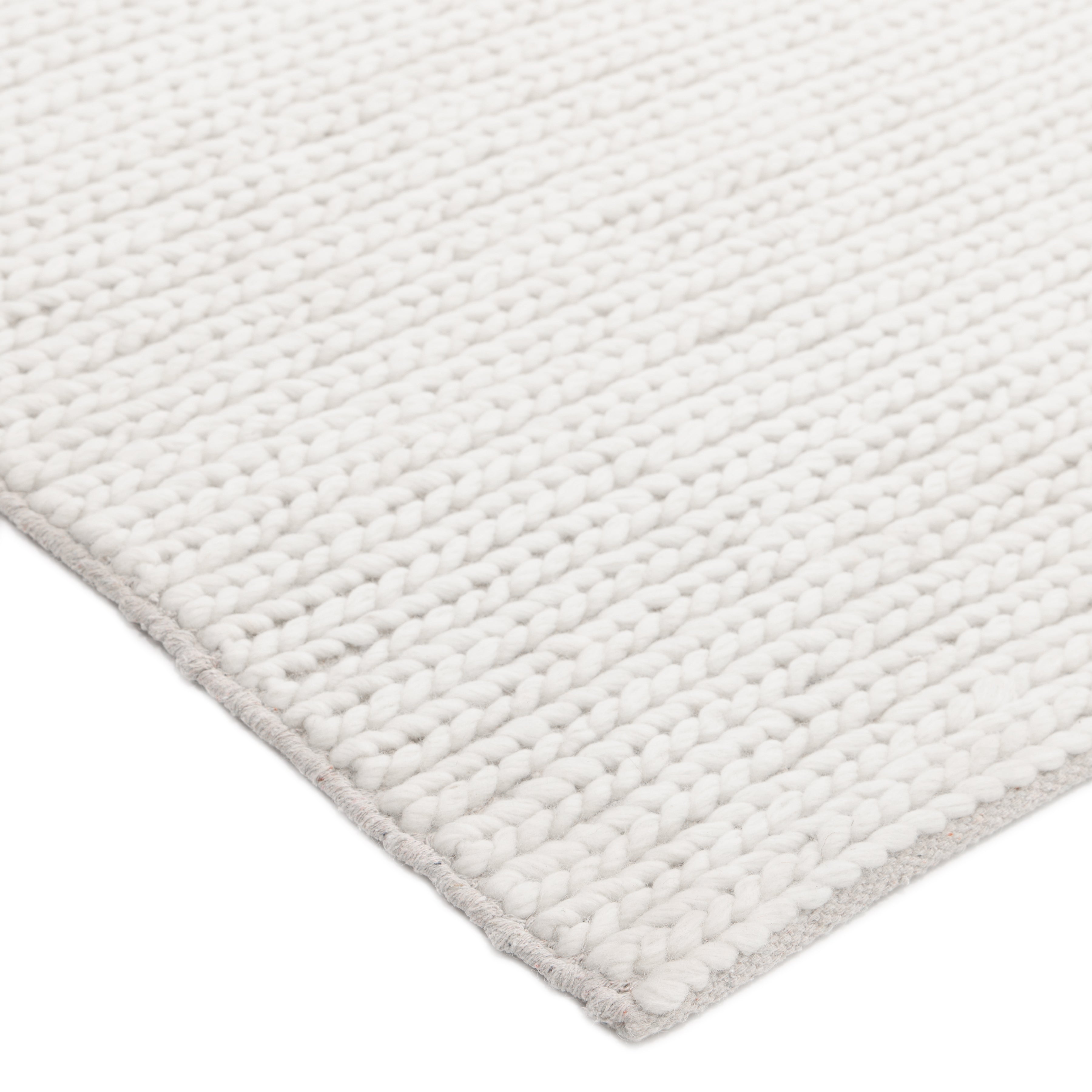 Elizabeth Hand Woven Contemporary Solid Ivory Area Rug